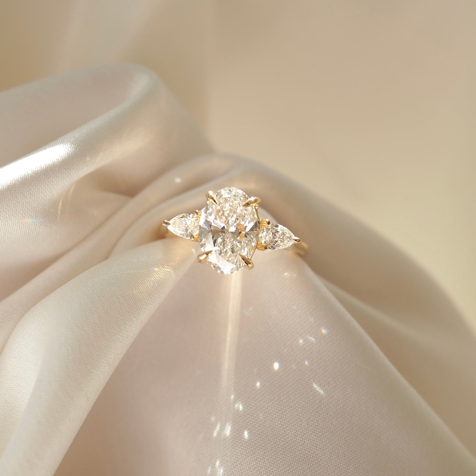 Ania | Oval & Pear Trilogy Lab-Grown Diamond Engagement Ring