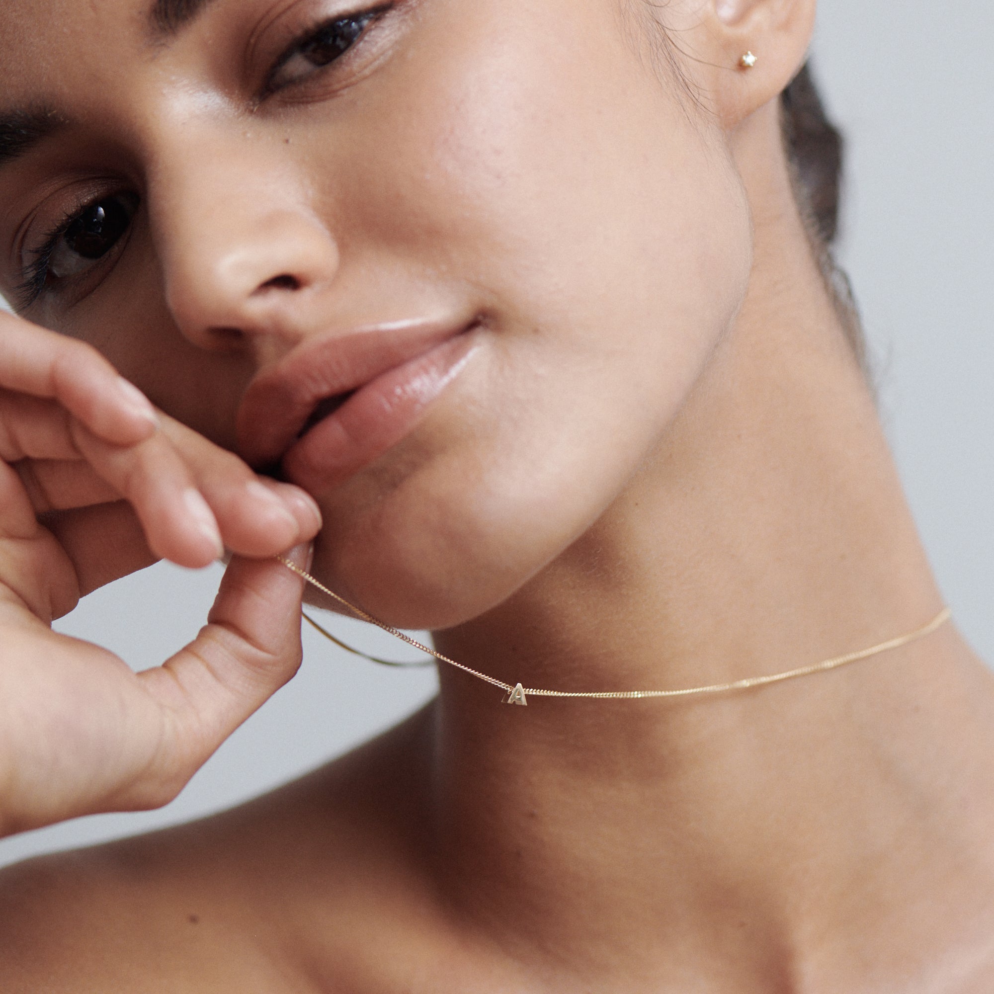 Tiny Letter Necklace | Sliding Charm