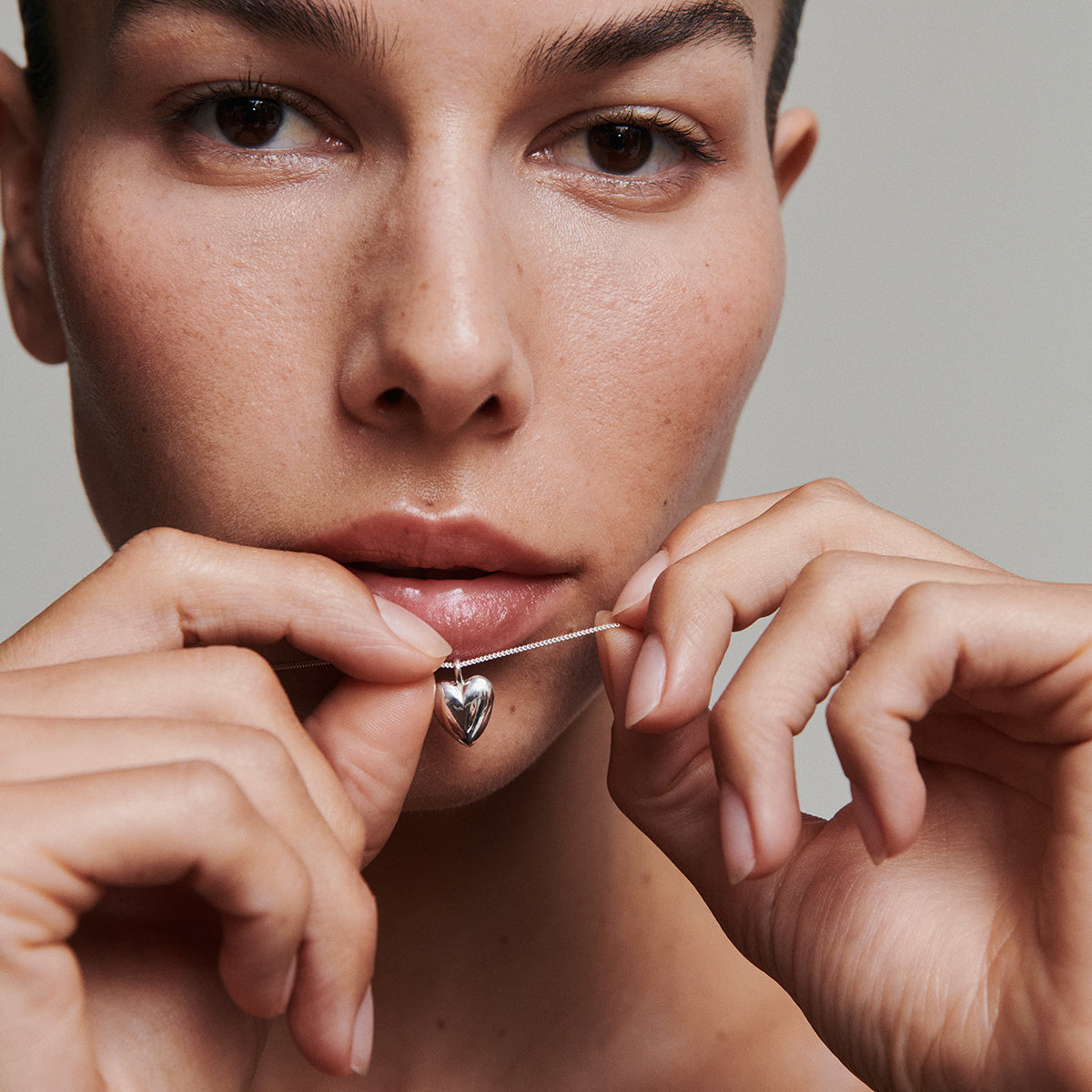 Puffed Heart Pendant | Heart Drop Pendant Necklace