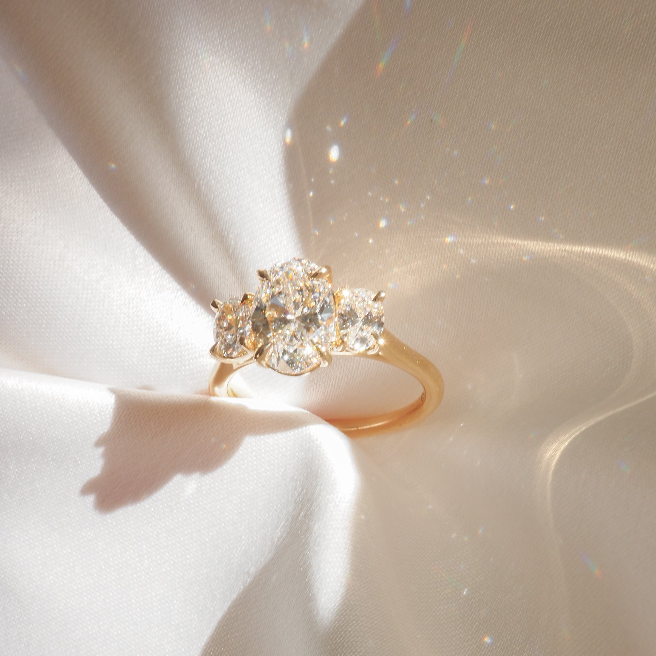 Ava | Oval Trilogy Lab-Grown Diamond Engagement Ring