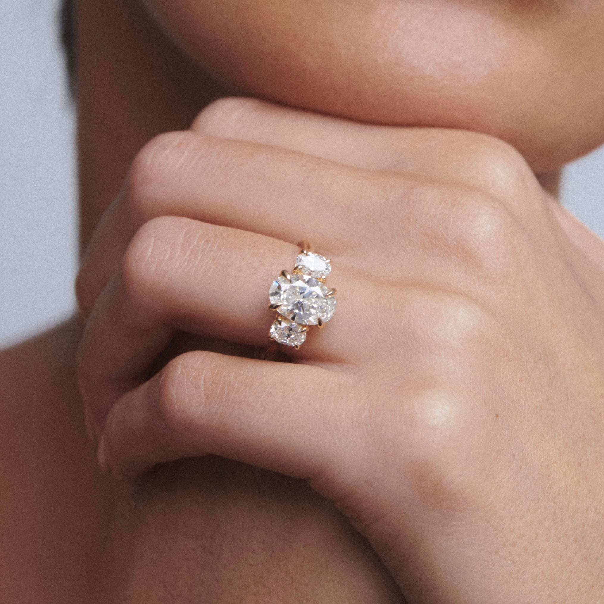 Ava | Oval Trilogy Lab-Grown Diamond Engagement Ring
