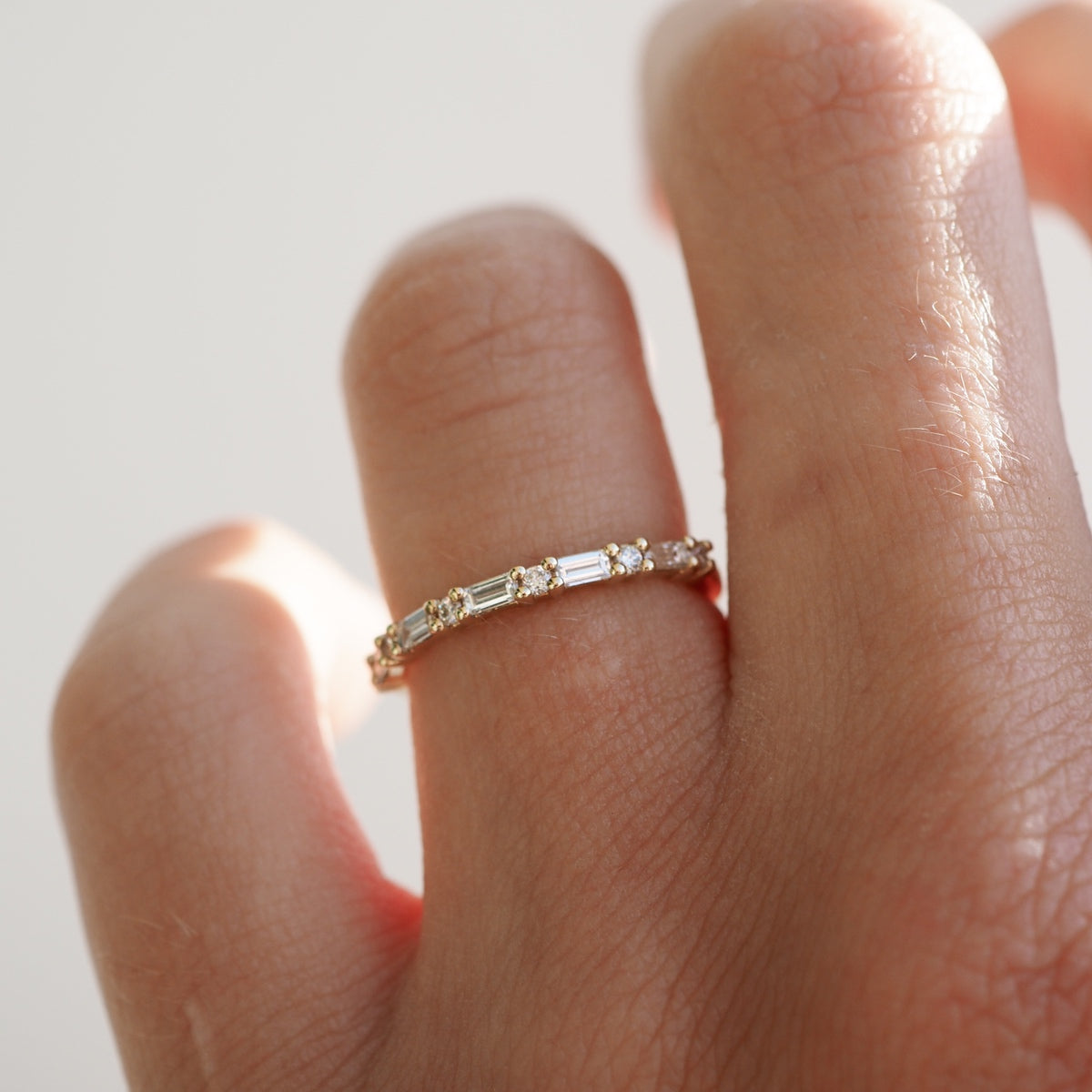 Elodie | Round & Baguette Lab-Grown Diamond Wedding Ring | Ready To Wear