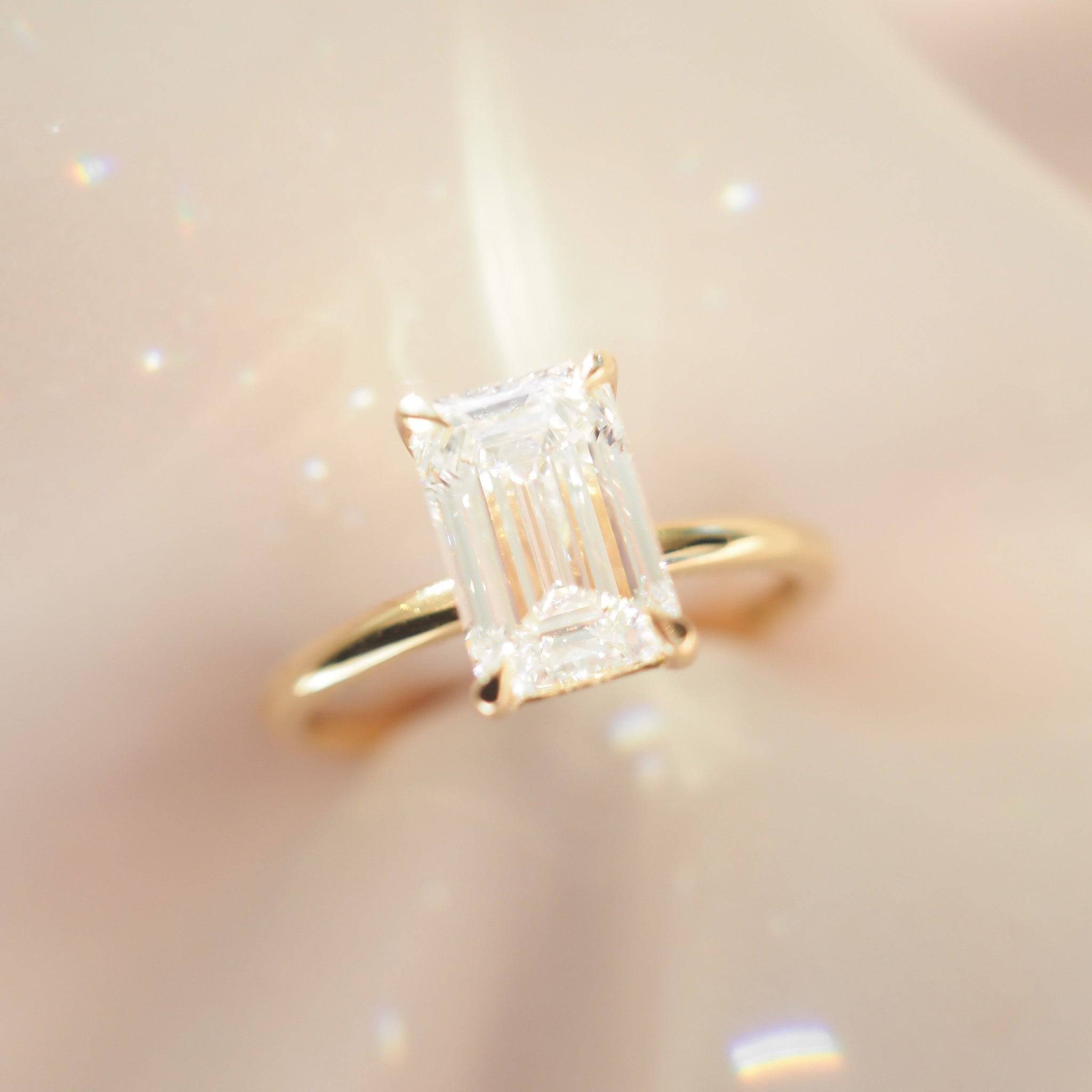 Eva | 2ct Emerald Solitaire Lab-Grown Diamond Engagement Ring