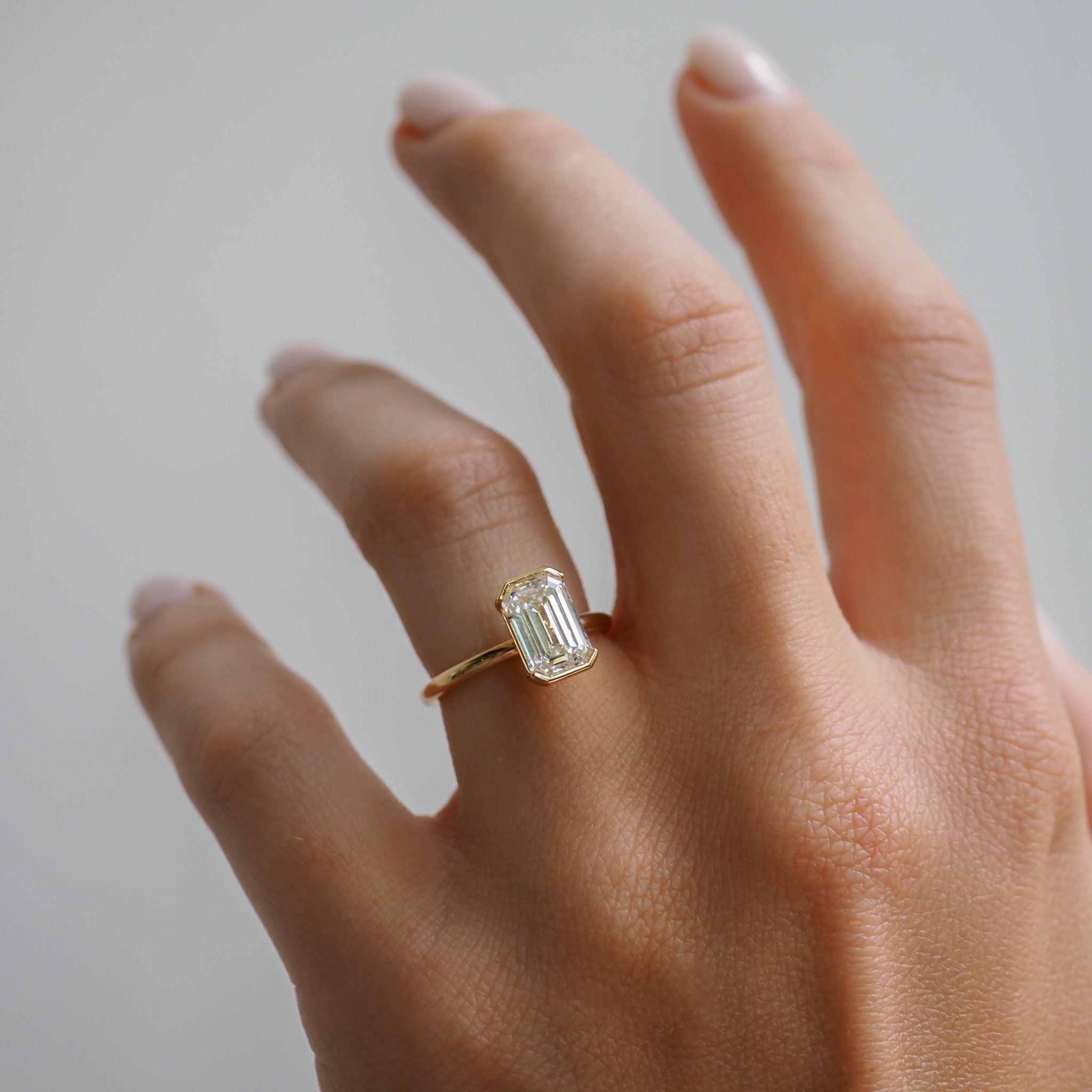 Evie | 2ct Emerald Lab-Grown Diamond Solitaire Engagement Ring
