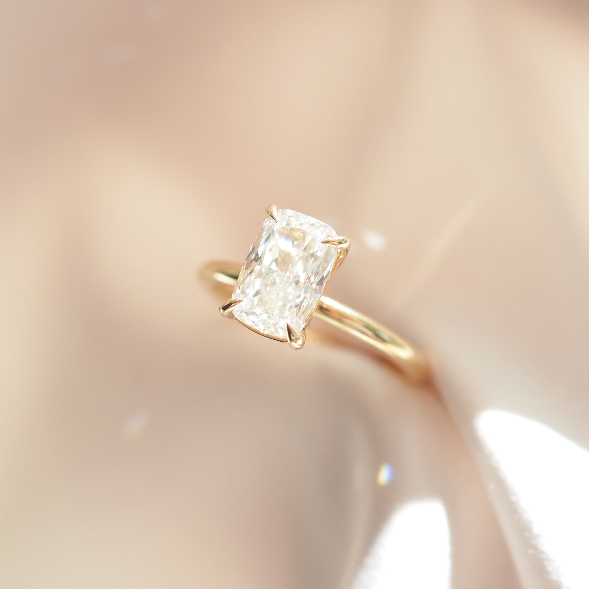 Khia | 2ct Elongated Cushion Solitaire Lab-Grown Diamond Engagement Ring