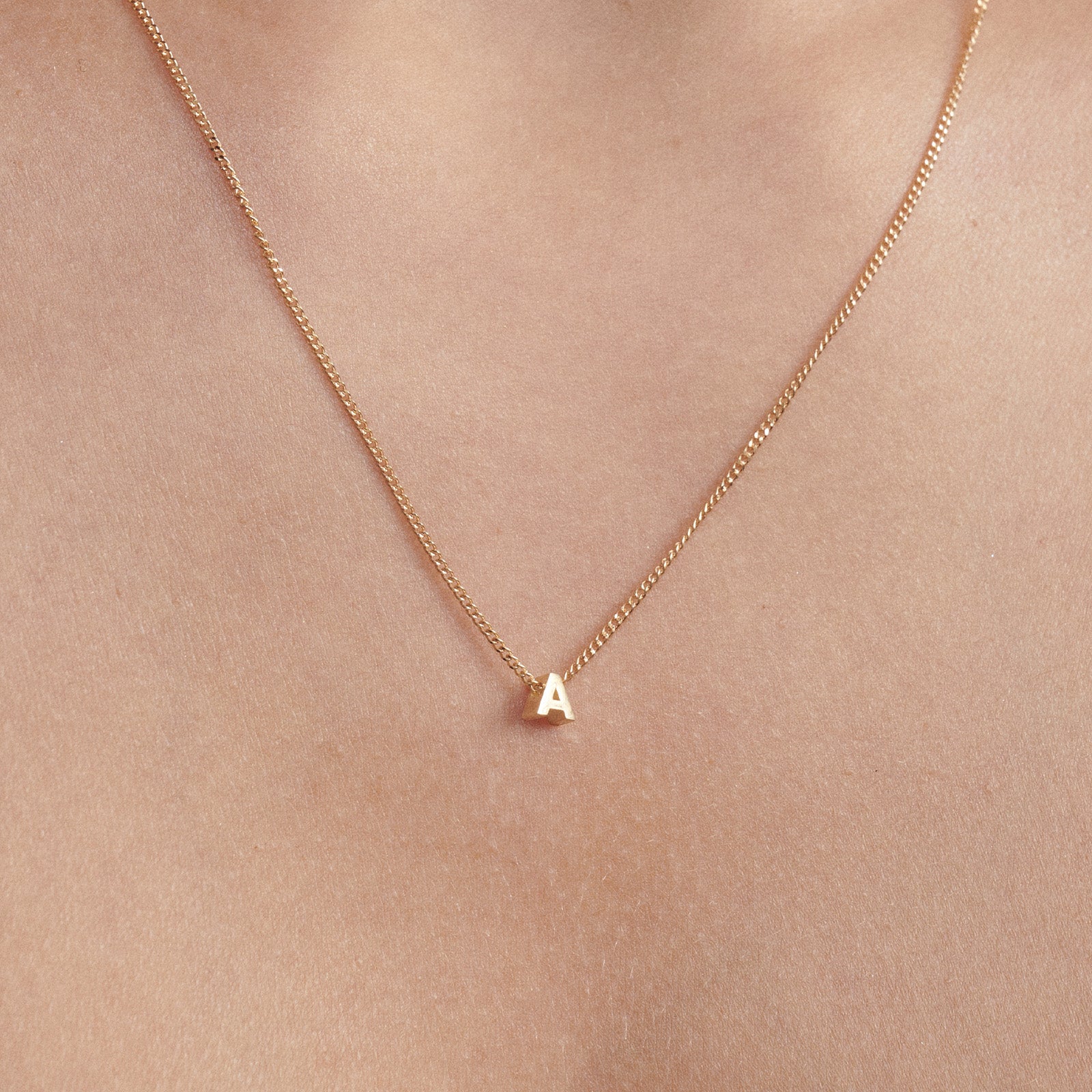 Tiny Letter Necklace | Sliding Charm
