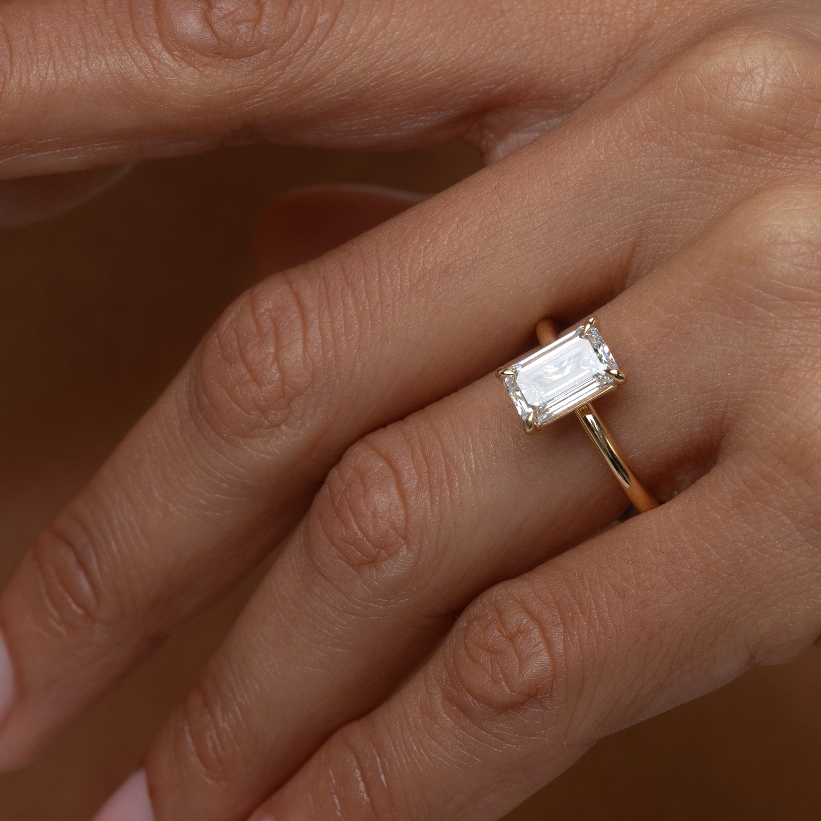 Eva | Emerald Solitaire Lab-Grown Diamond Engagement Ring