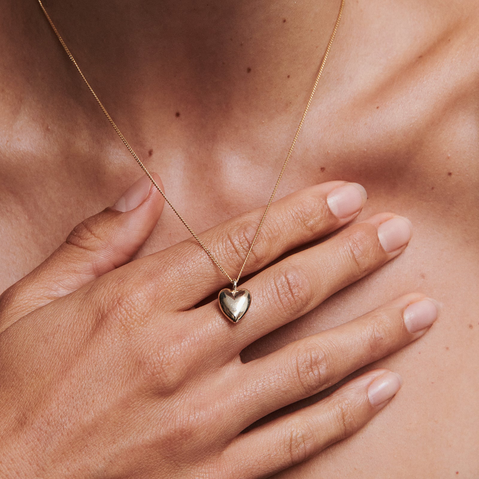 Puffed Heart Pendant | Heart Drop Pendant Necklace