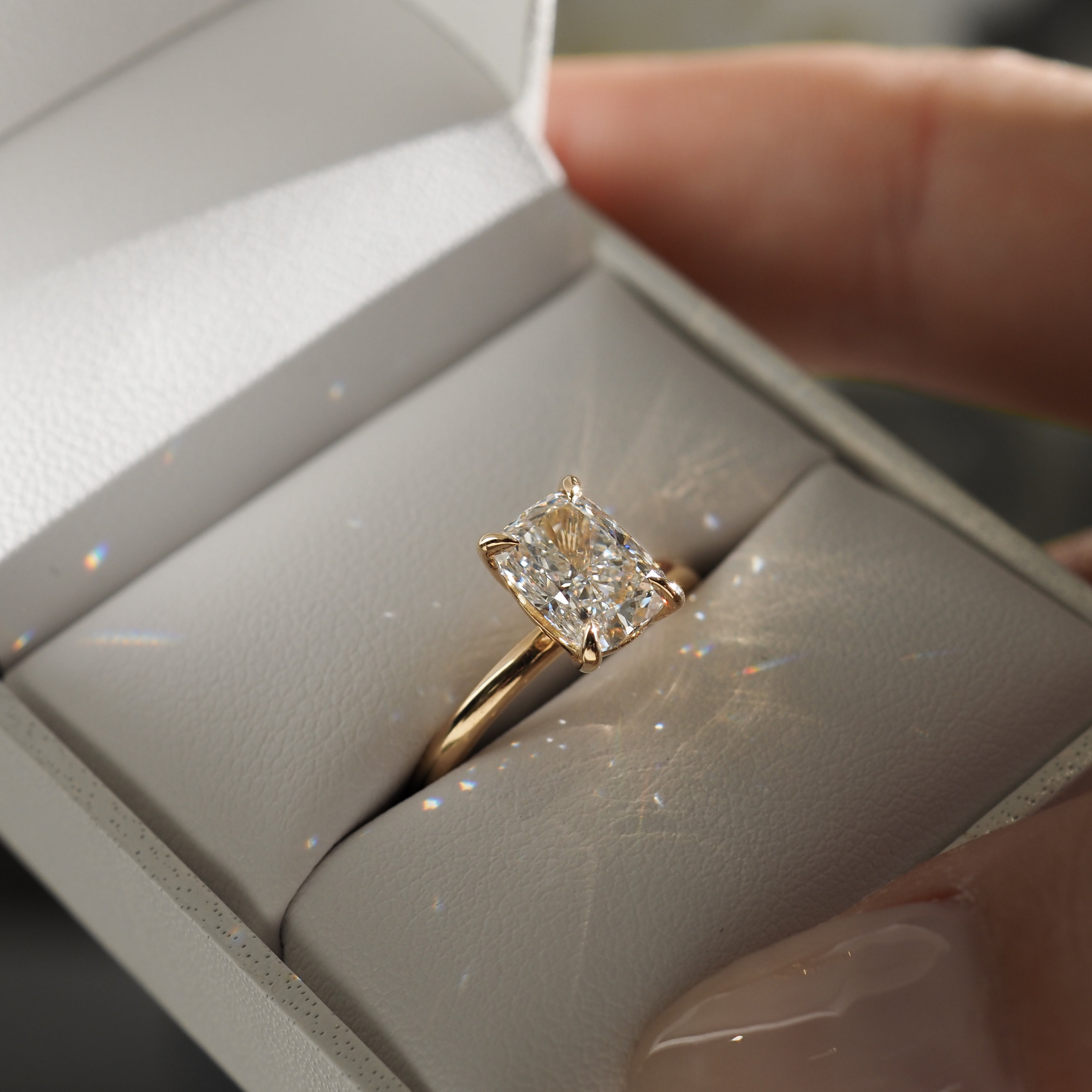 Khia | Elongated Cushion Lab-Grown Diamond Engagement Ring