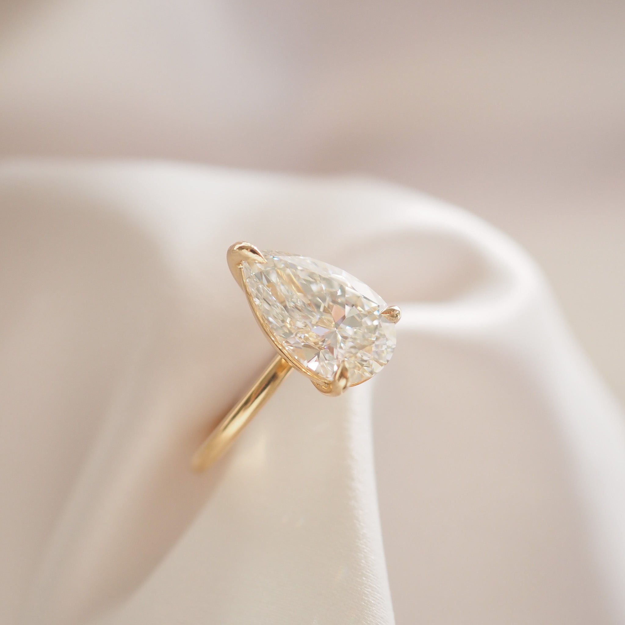 Lyla | 4ct Pear Solitaire Lab-Grown Diamond Engagement Ring