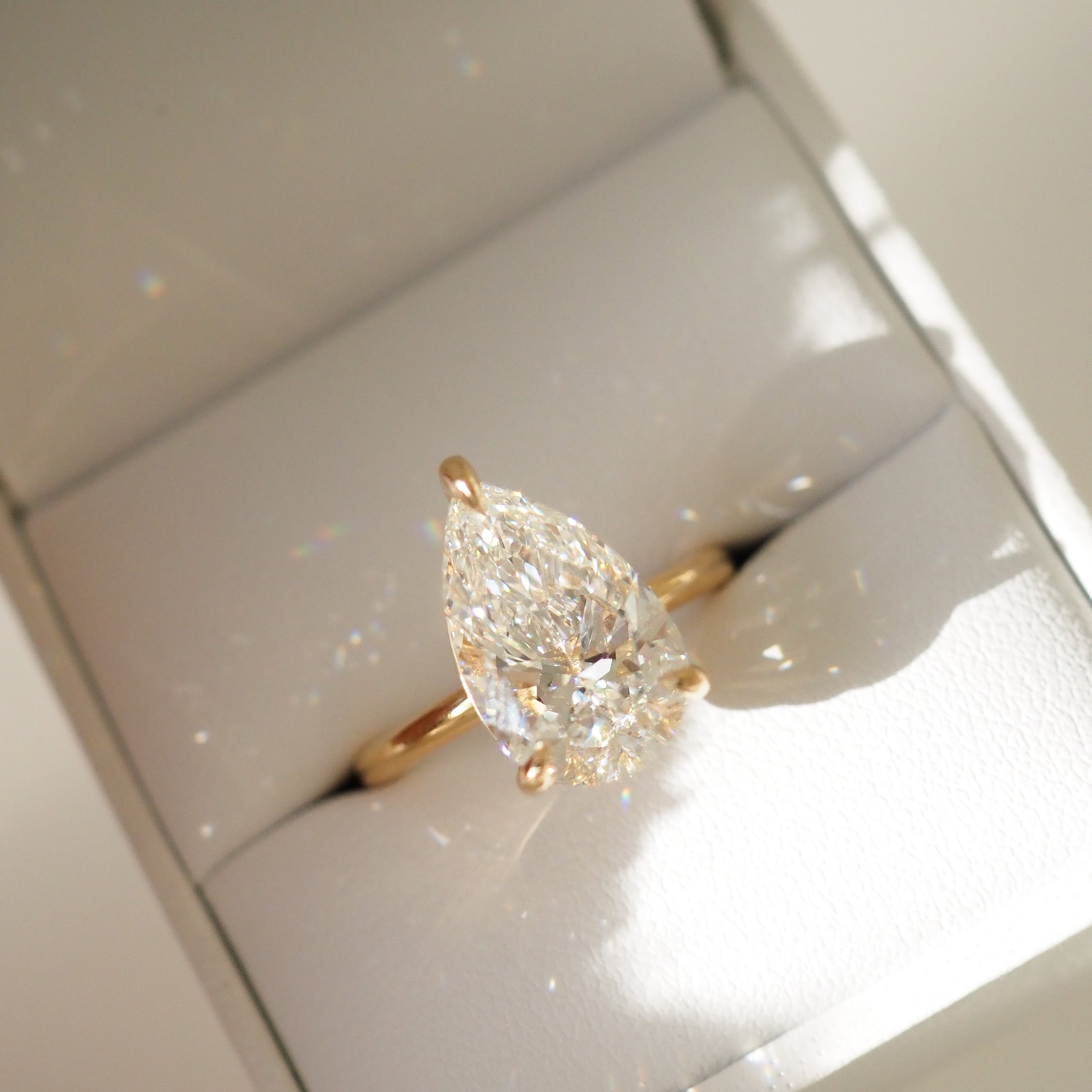 Lyla | 4ct Pear Solitaire Lab-Grown Diamond Engagement Ring