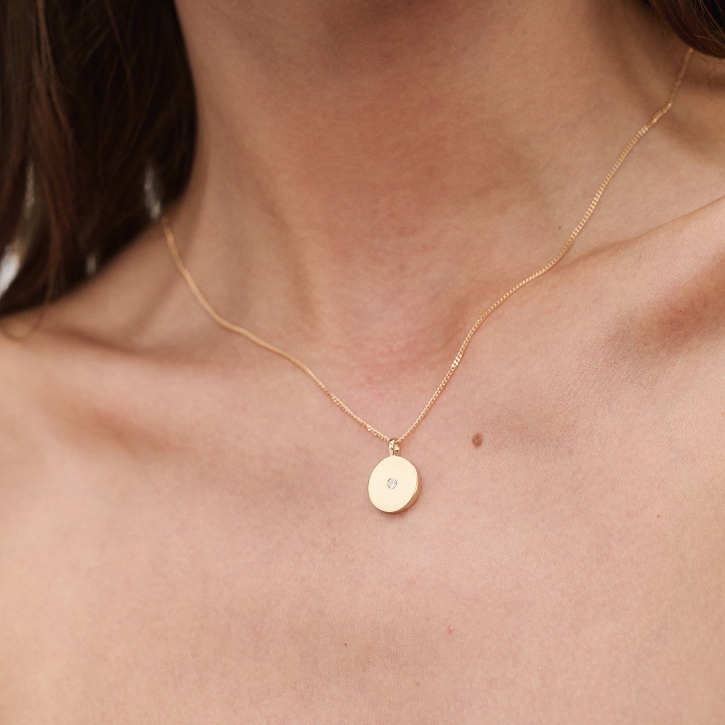 Round Pendant Brilliant Cut Round Lab-Grown Diamond Necklace
