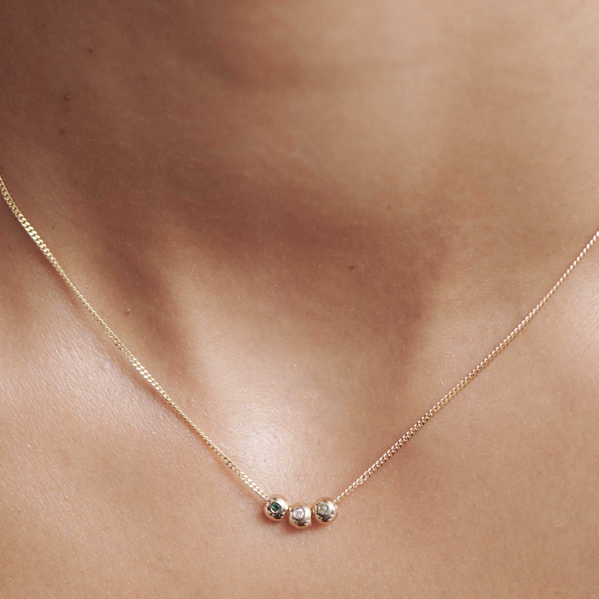 Tiny Birthstone Charm Necklace