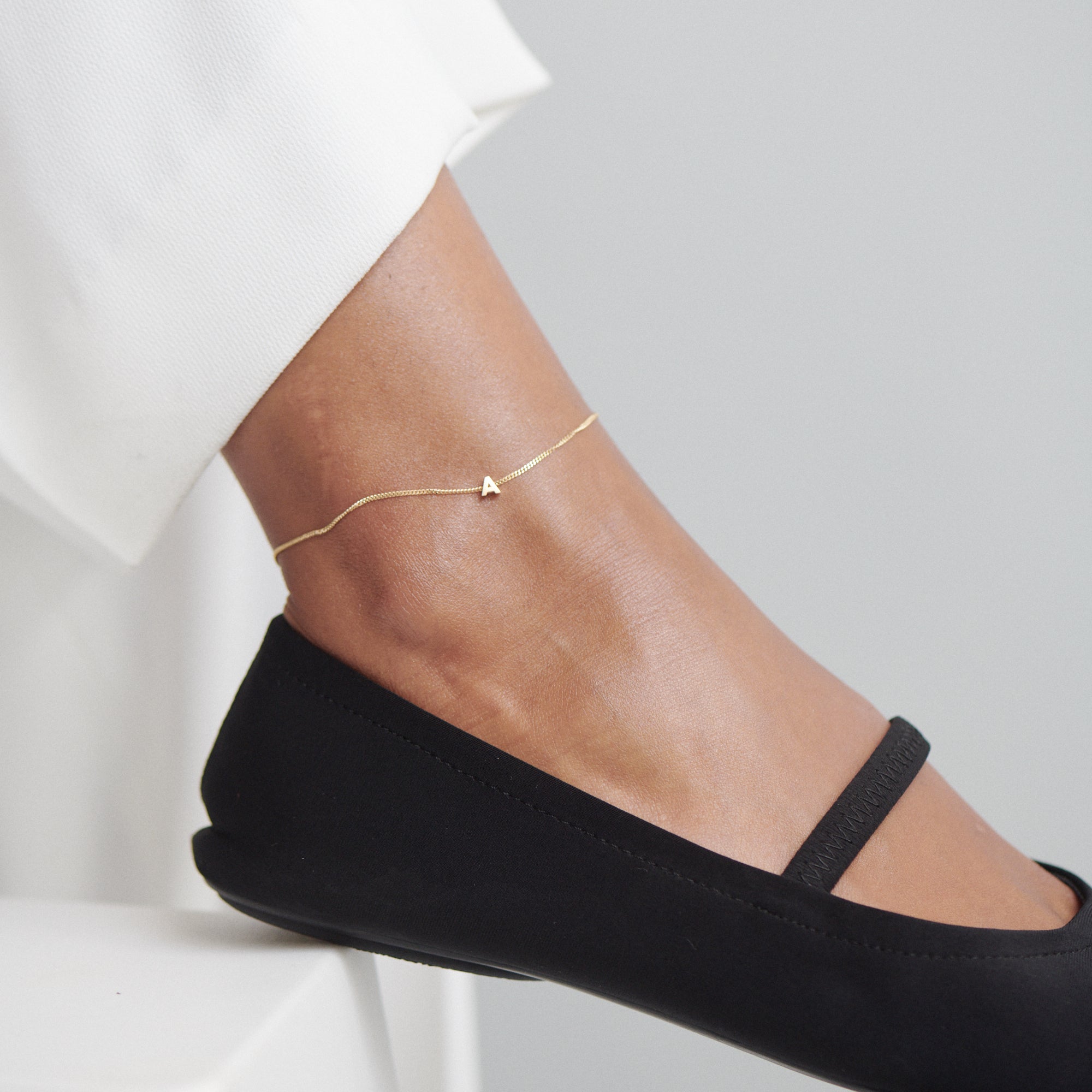 Tiny Letter Charm Anklet