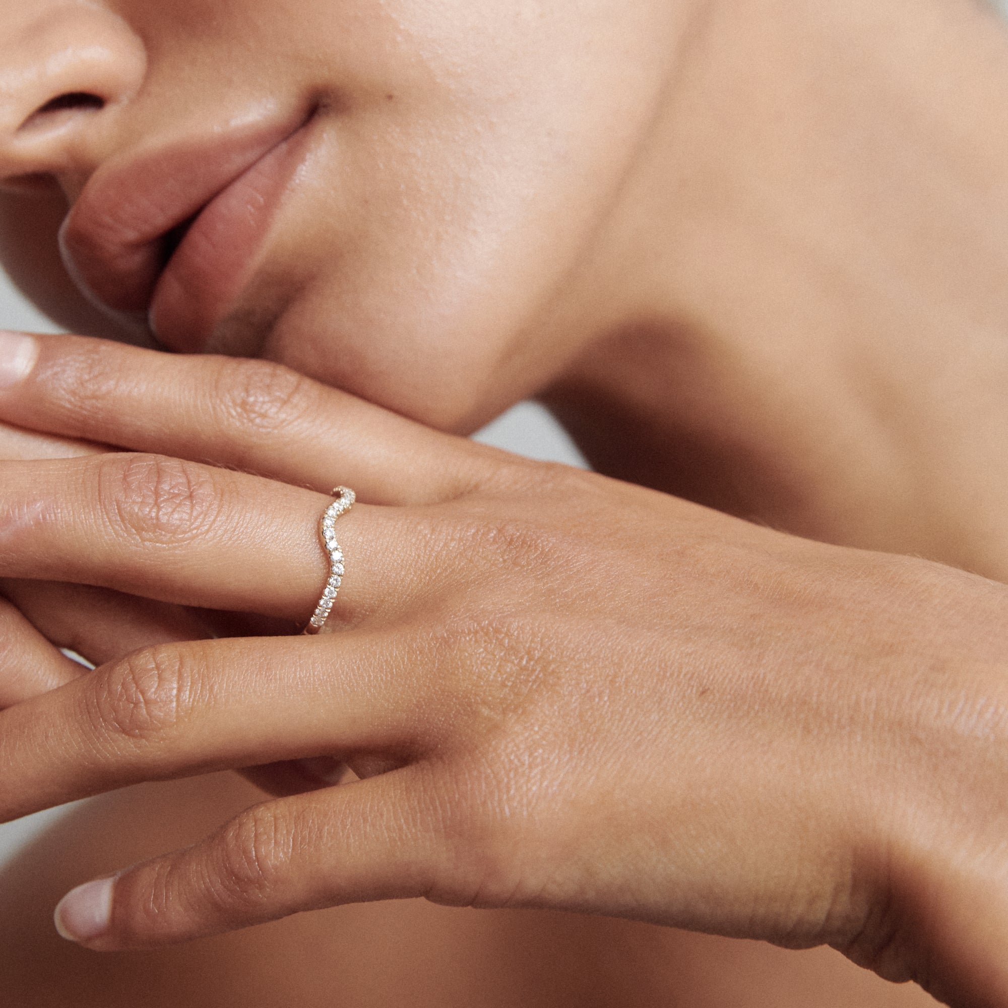 Pia | Lab-Grown Diamond Curved Wedding Ring