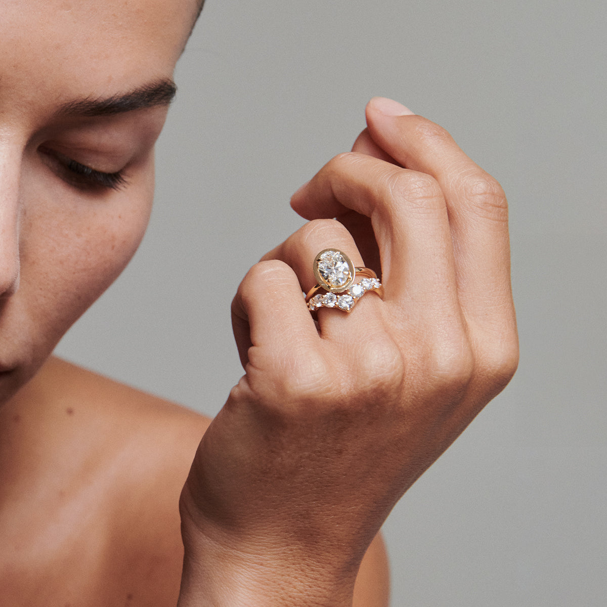 Valerie Ring | Round Diamond Wishbone Ring