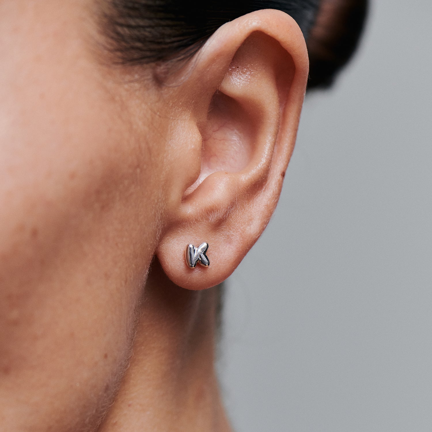 The Puffed Letter Studs | Bubble Letter Charm Earrings