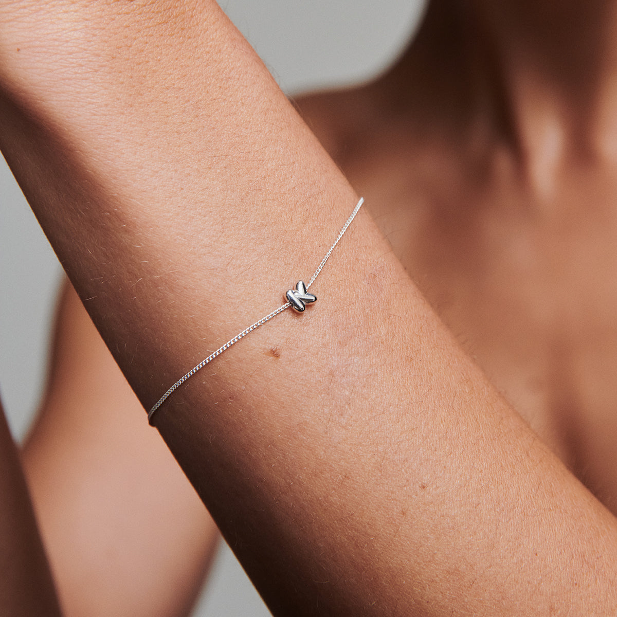 The Puffed Letter Bracelet | Sliding Charm Bracelet