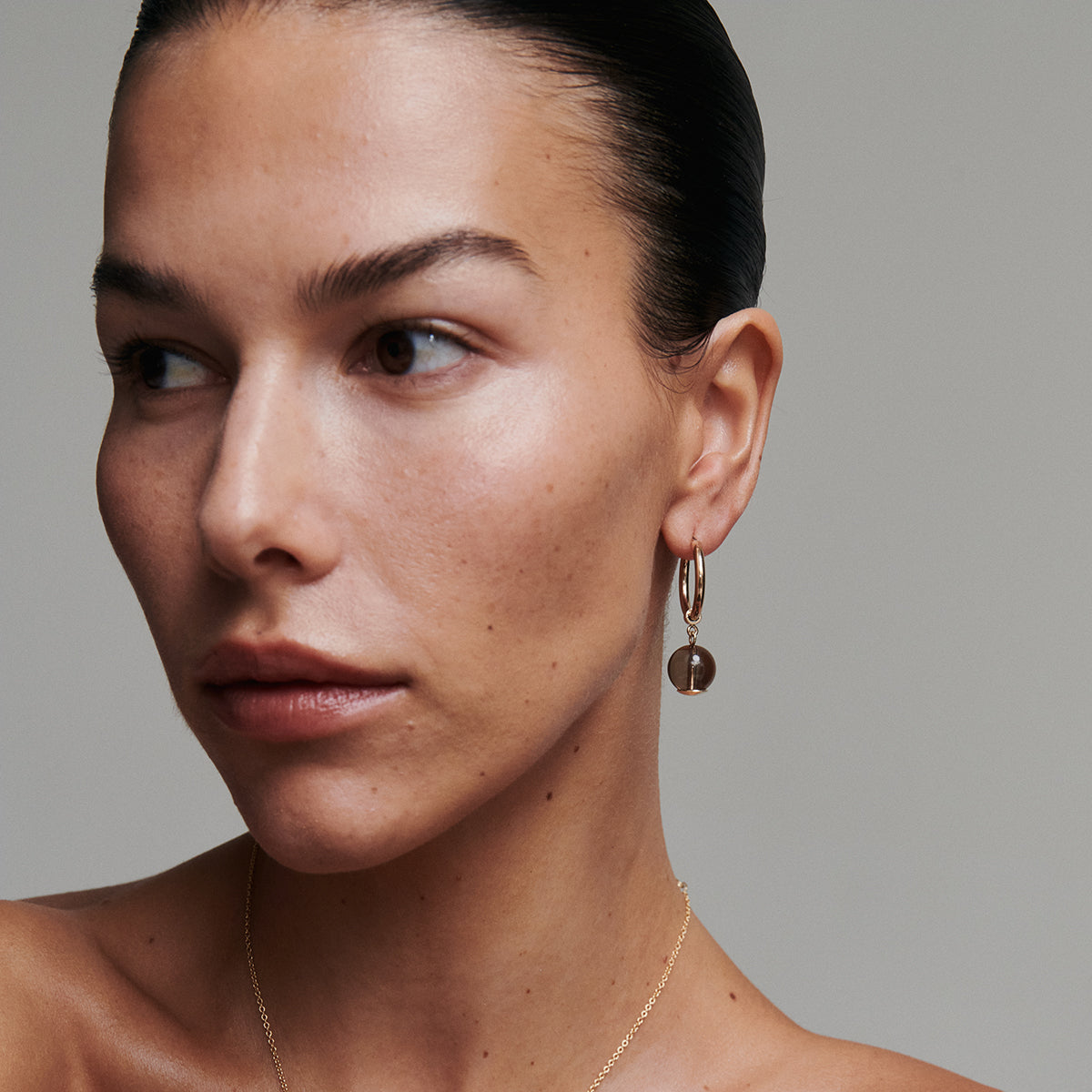 Bold Quartz Hoop Earrings