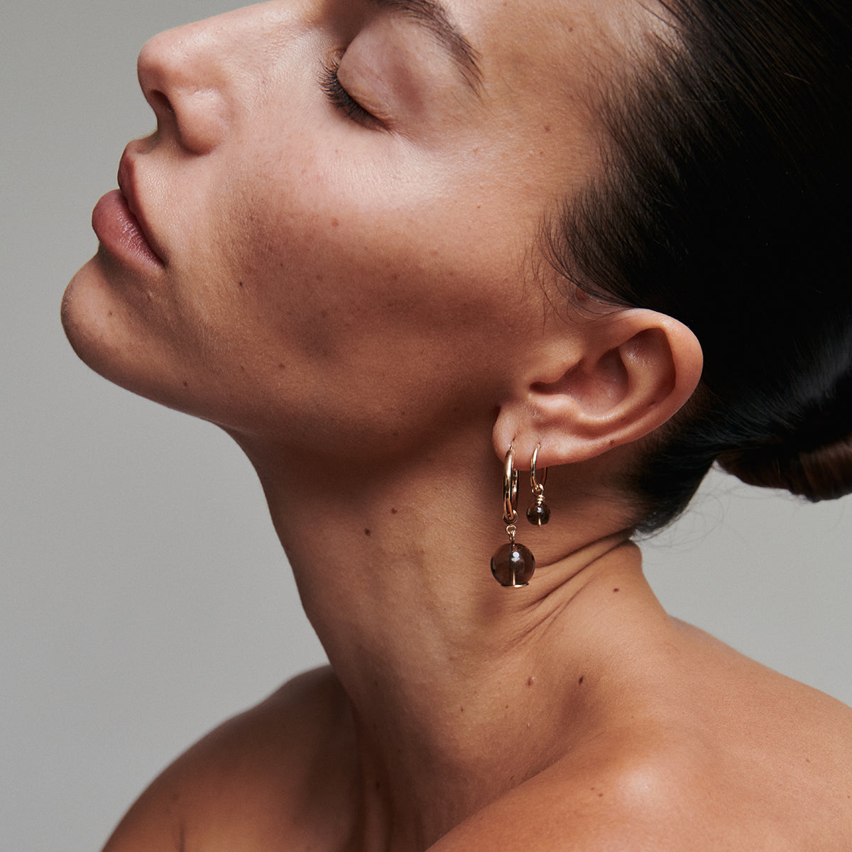 Bold Quartz Hoop Earrings