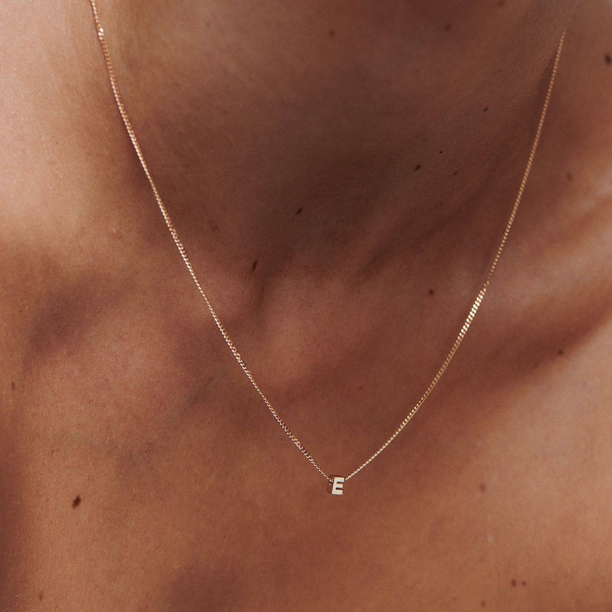 Tiny Letter Necklace | Sliding Charm Necklace