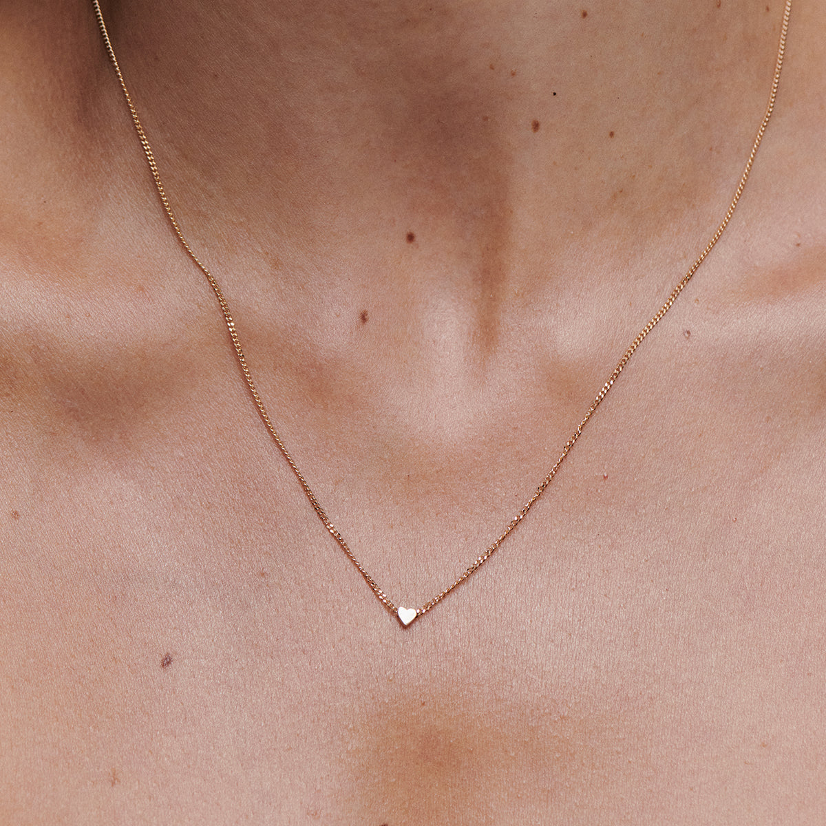 Micro Heart Necklace | Sliding Charm Necklace