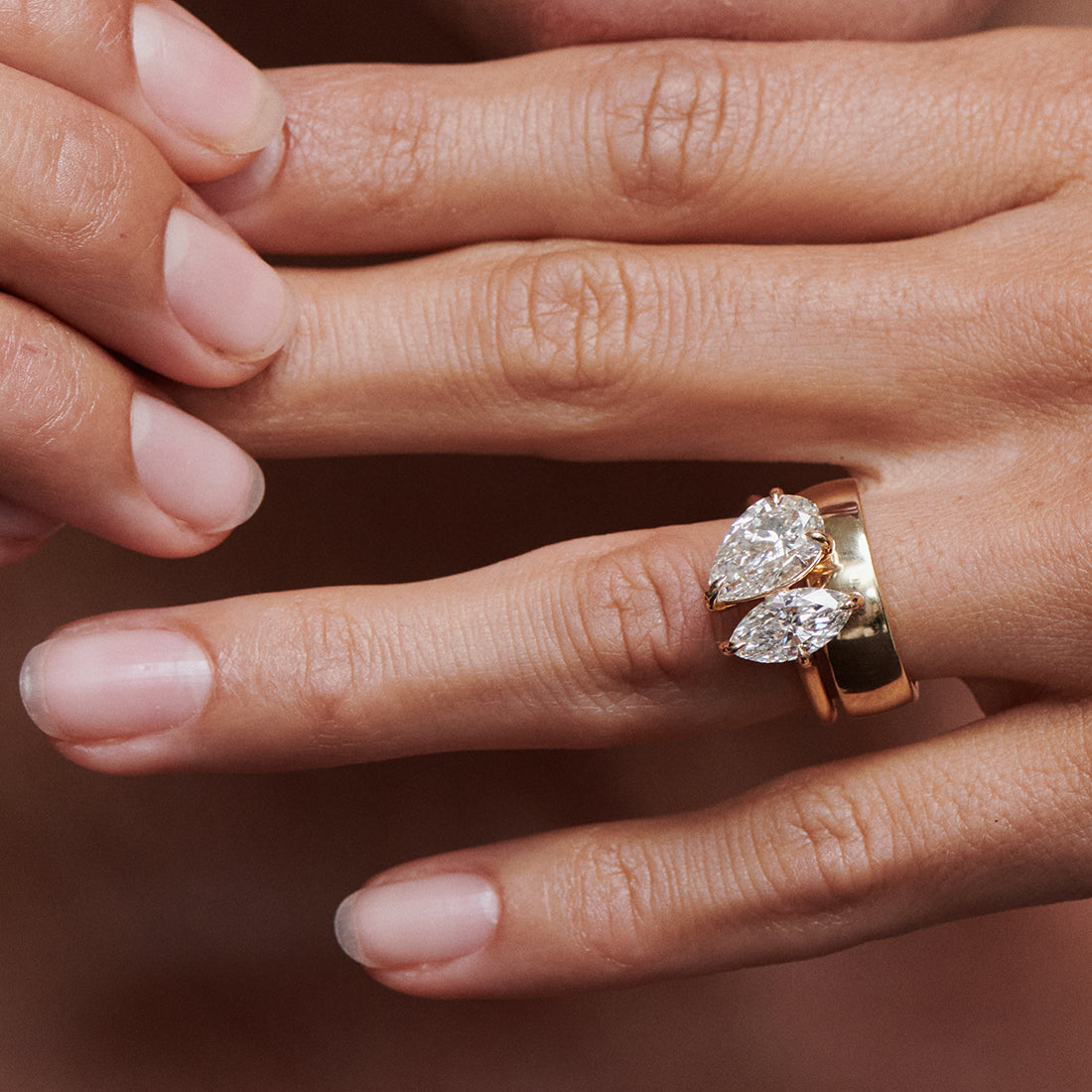 Léa | 3.4ct Pear & Marquise Toi et Moi Lab-Grown Diamond Ring