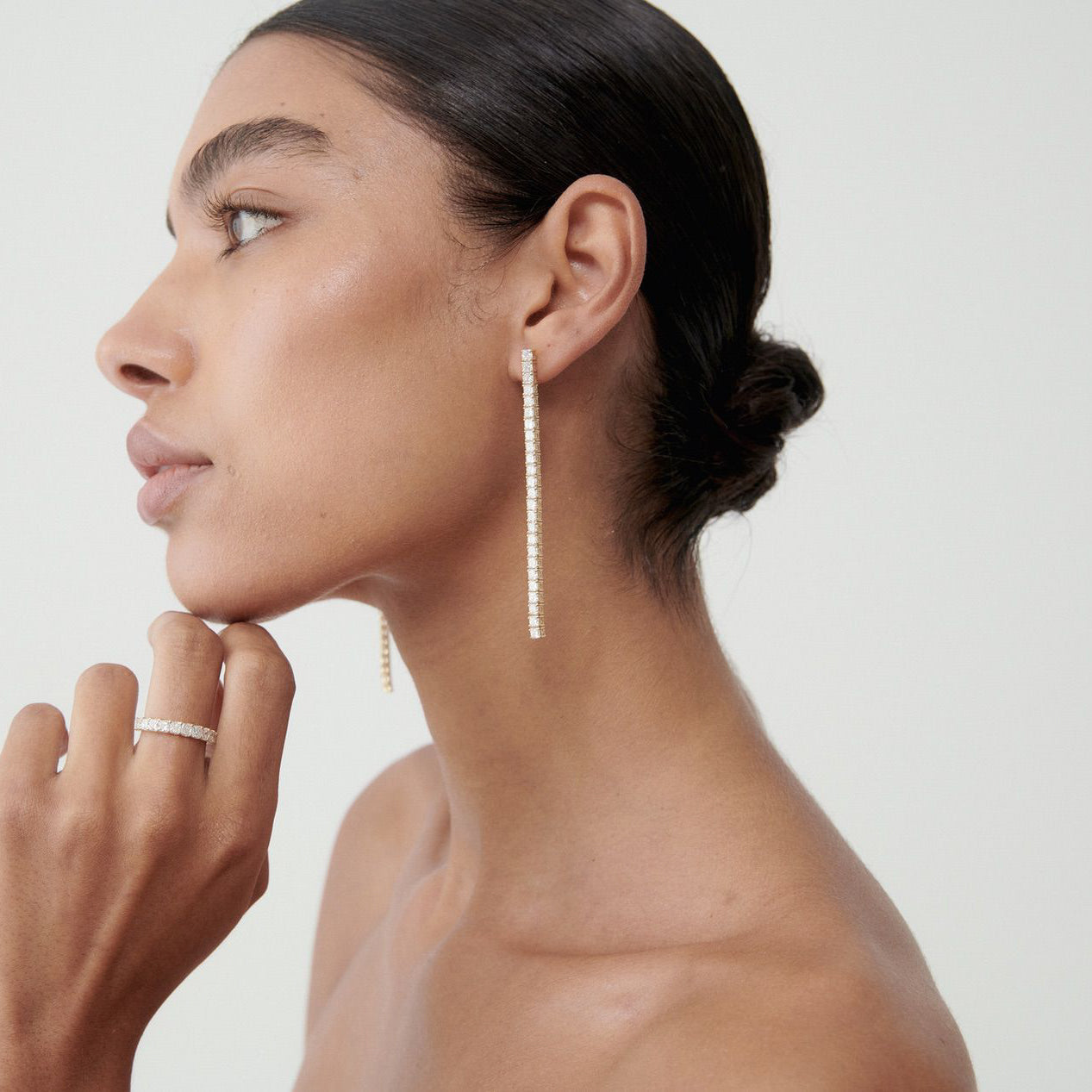 Lab-Grown Diamond Tennis Drop Earrings