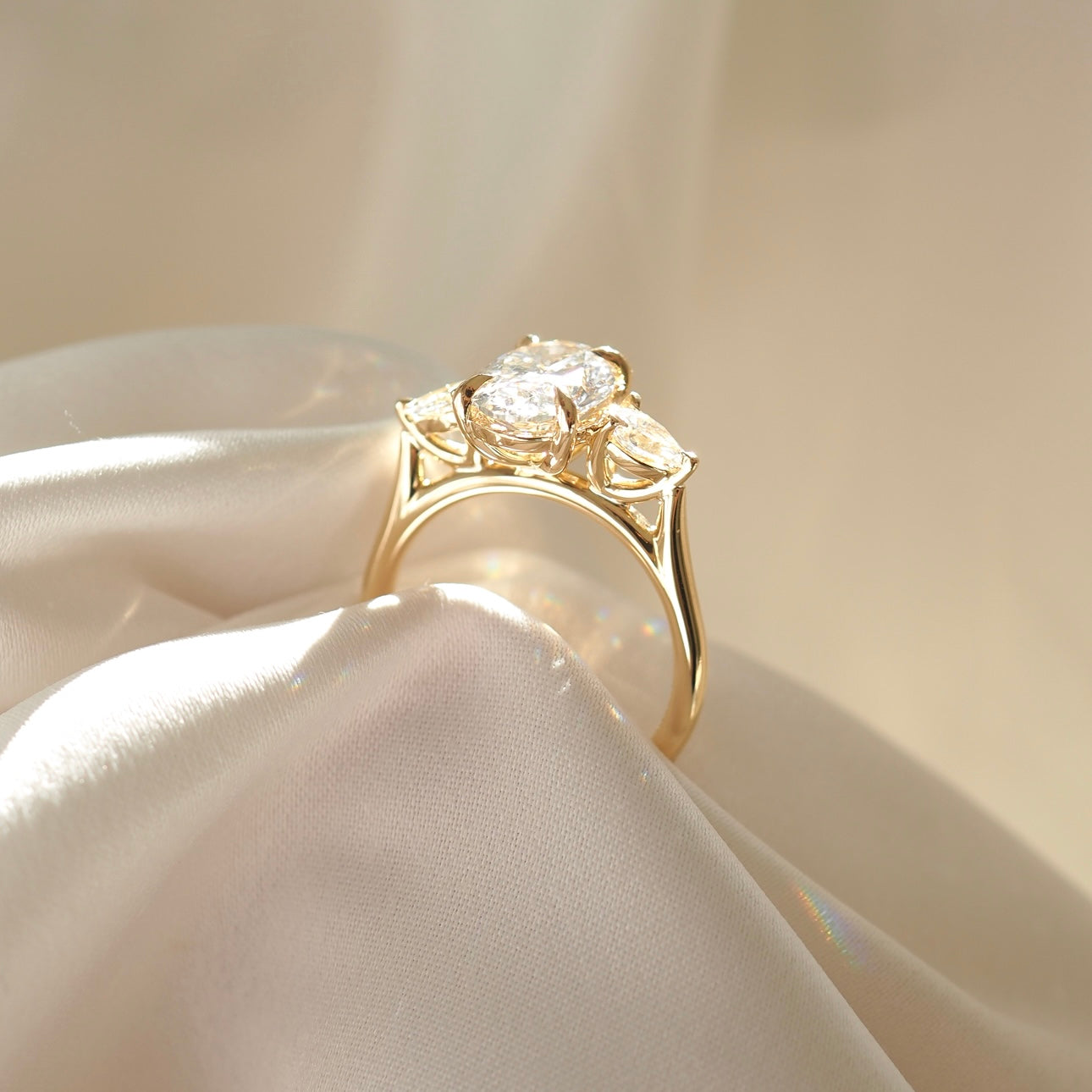 Ania | Oval & Pear Trilogy Lab-Grown Diamond Engagement Ring