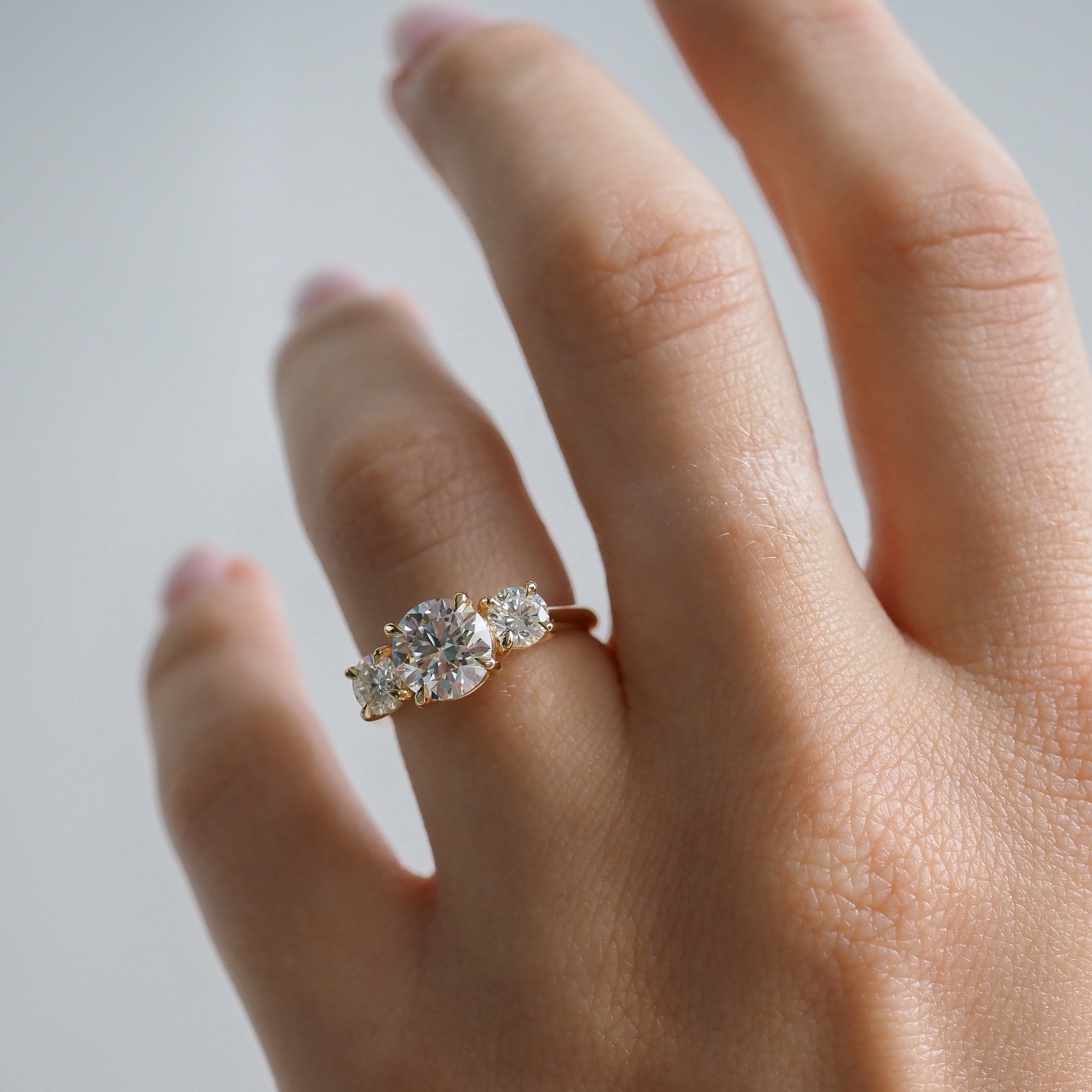 Amora | 2.2ct Round Trilogy Lab-Grown Diamond Engagement Ring