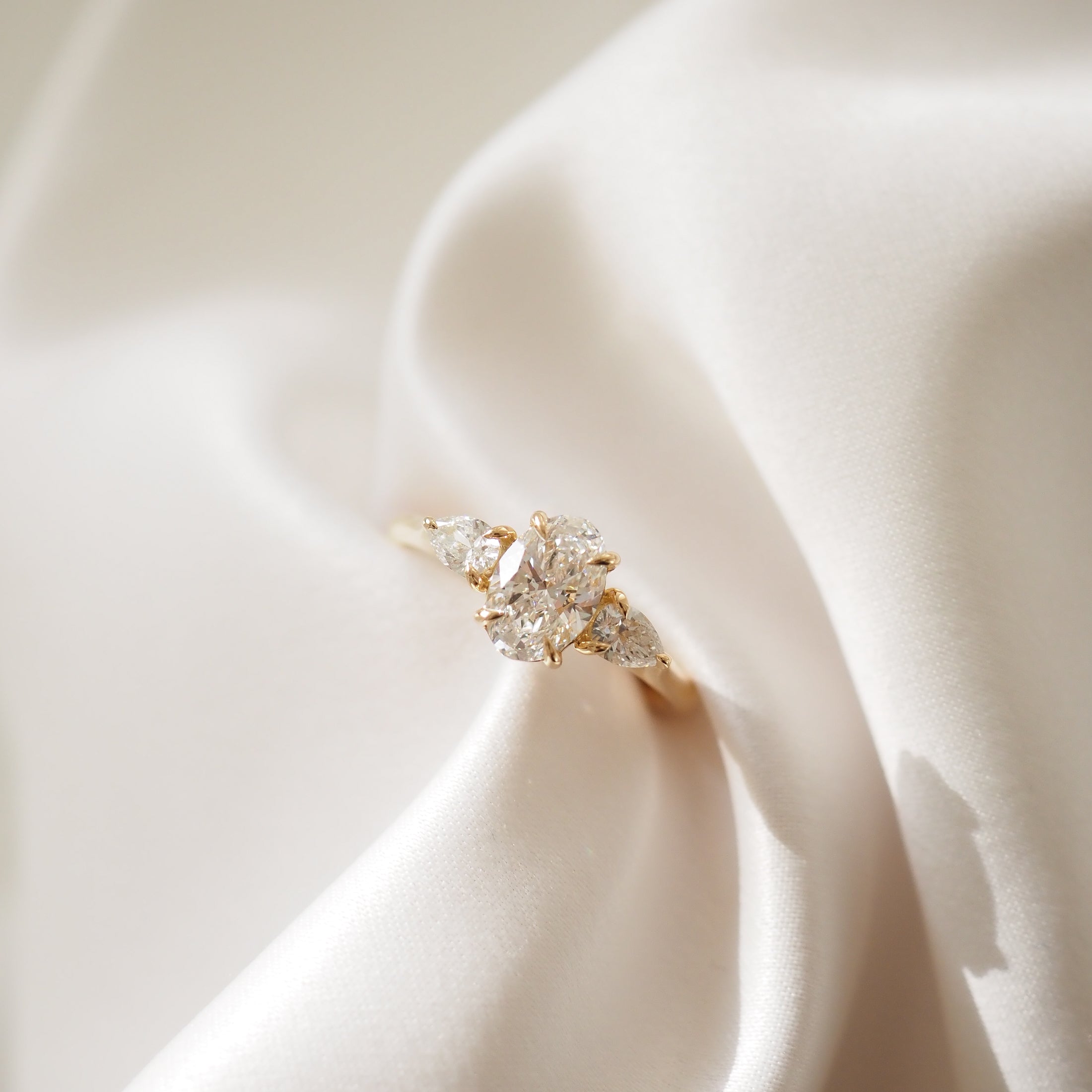 Ania | 1.3ct Oval & Pear Trilogy Lab-Grown Diamond Engagement Ring