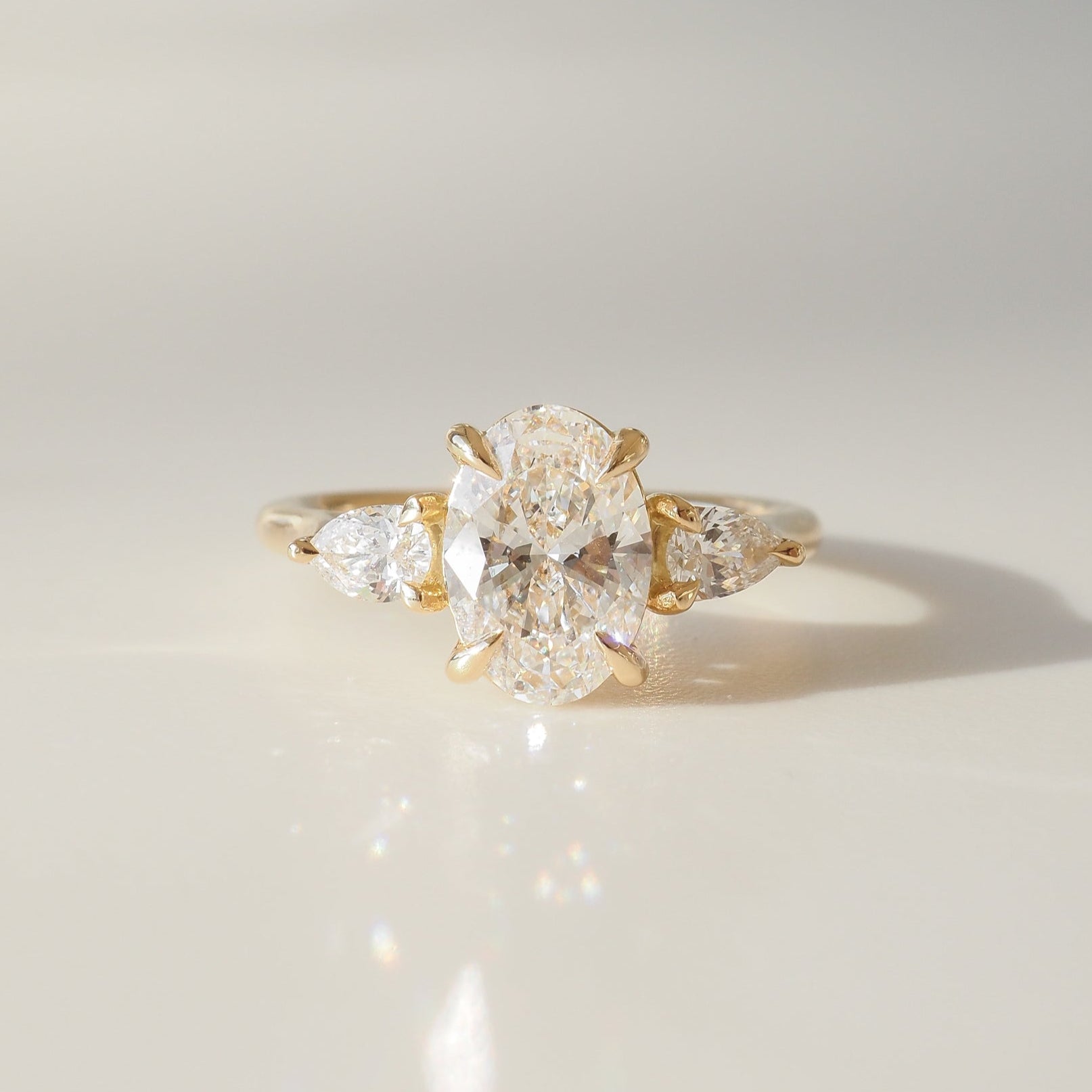 Ania | 1.8ct Oval & Pear Trilogy Lab-Grown Diamond Engagement Ring