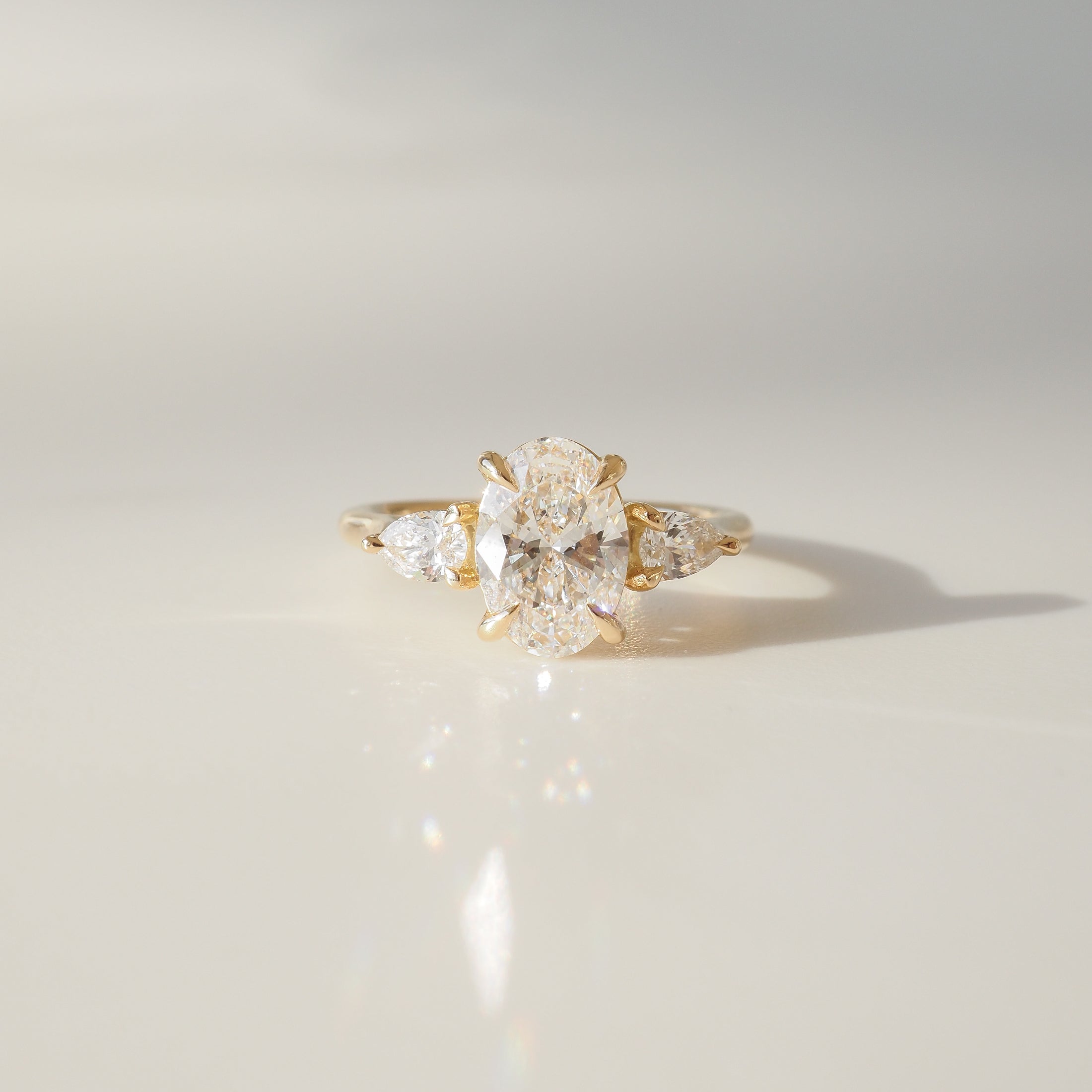 Ania | 1.8ct Oval & Pear Trilogy Lab-Grown Diamond Engagement Ring