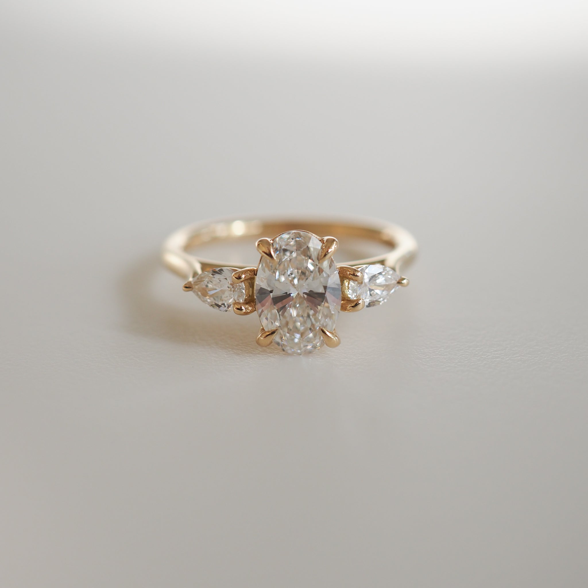 Ania | 1.06ct Oval Lab-Grown Diamond Trilogy Engagement Ring | Ready To Wear