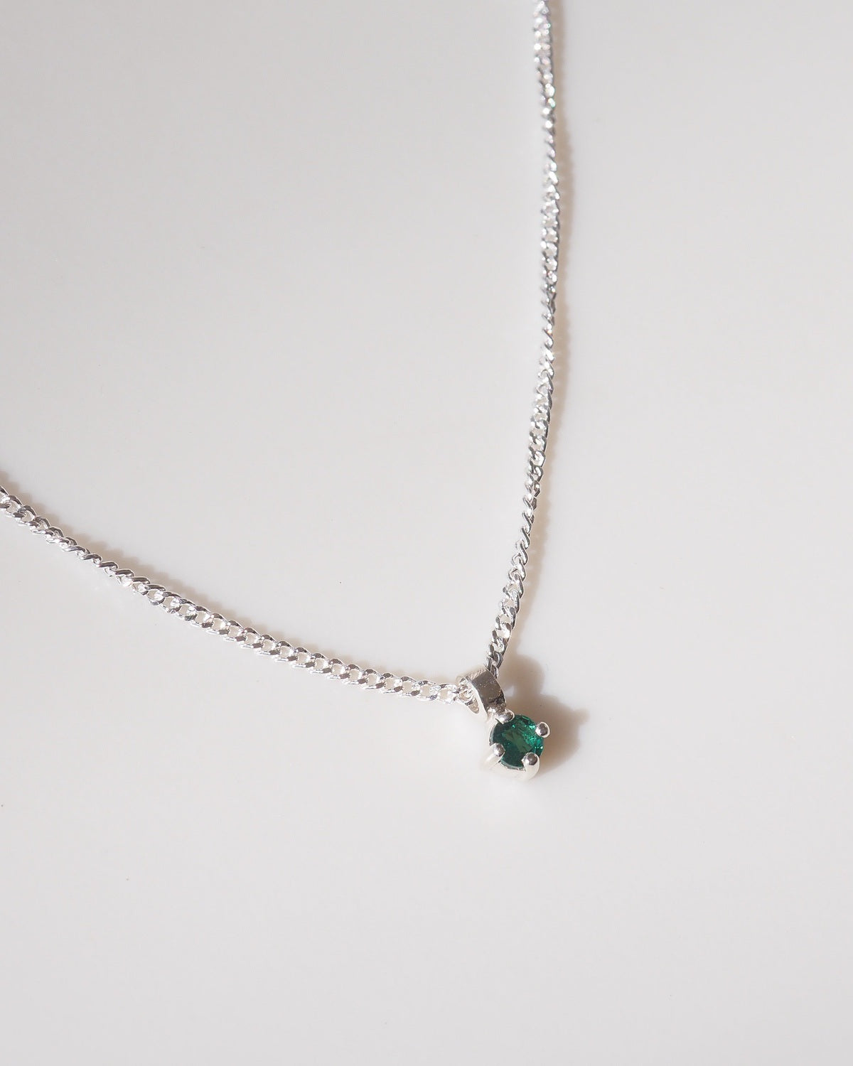 Tiny Birthstone Pendant | Archive Emerald Necklace