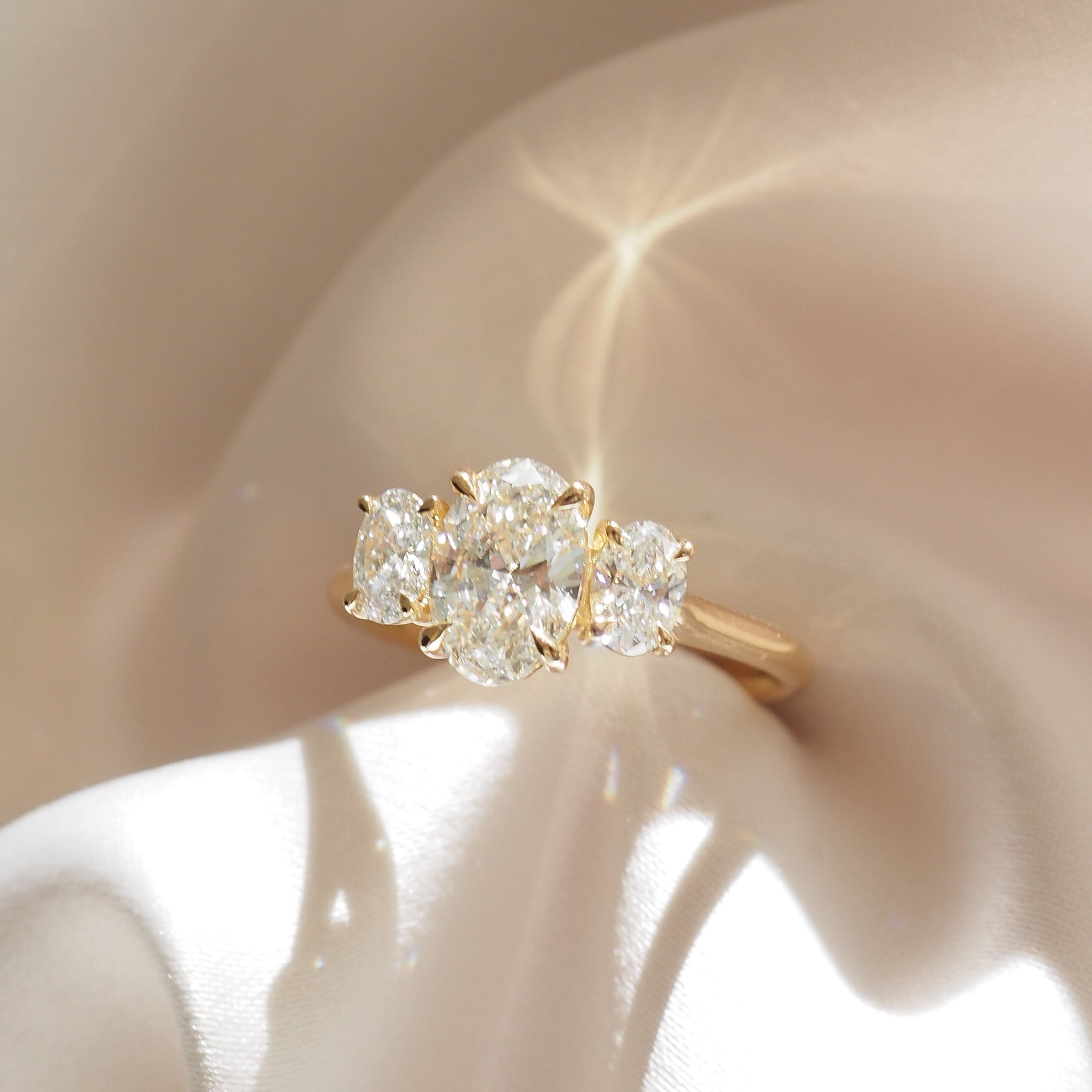 Ava | 1.5ct Oval Lab-Grown Diamond Trilogy Ring