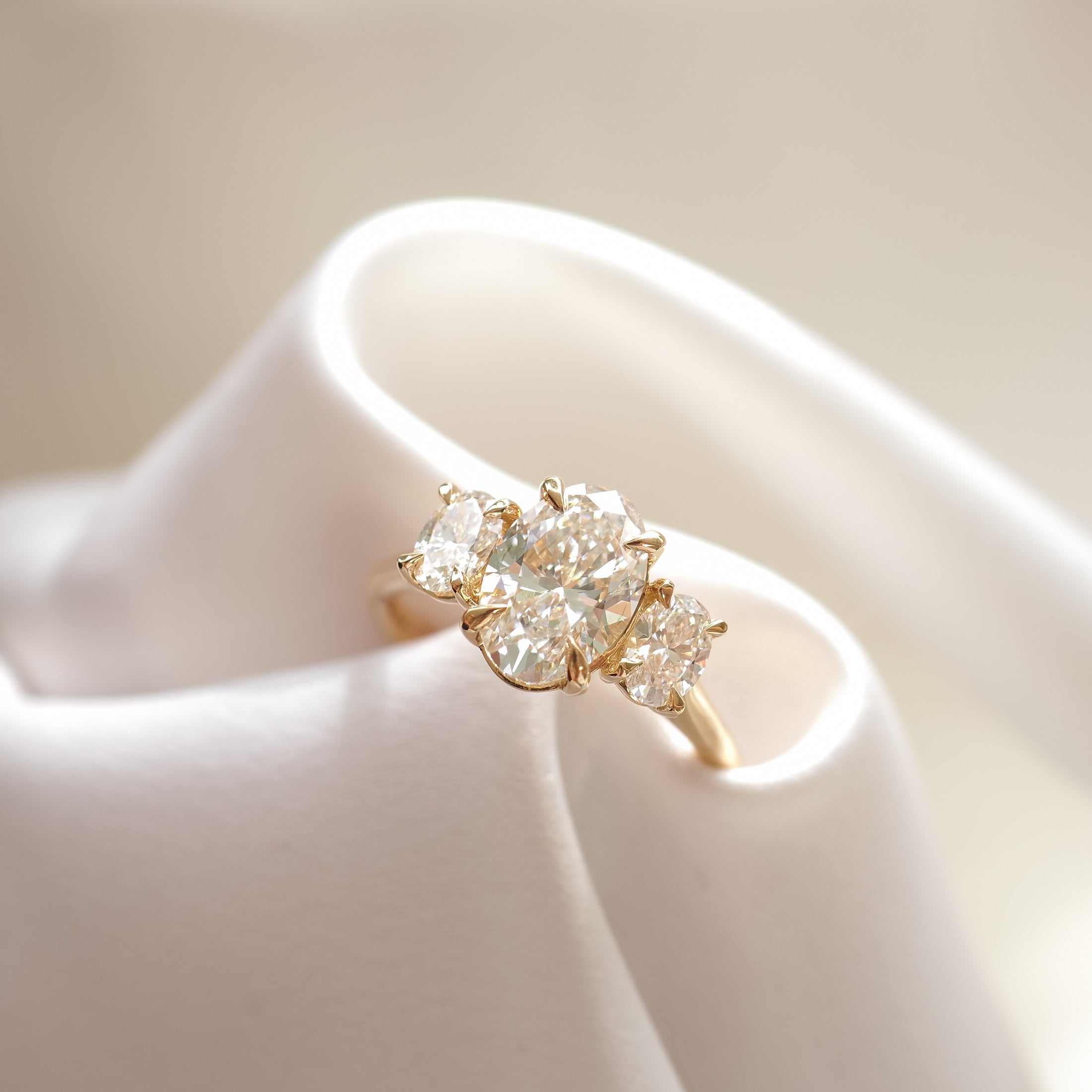 Ava | 1.5ct Oval Trilogy Lab-Grown Diamond Engagement Ring