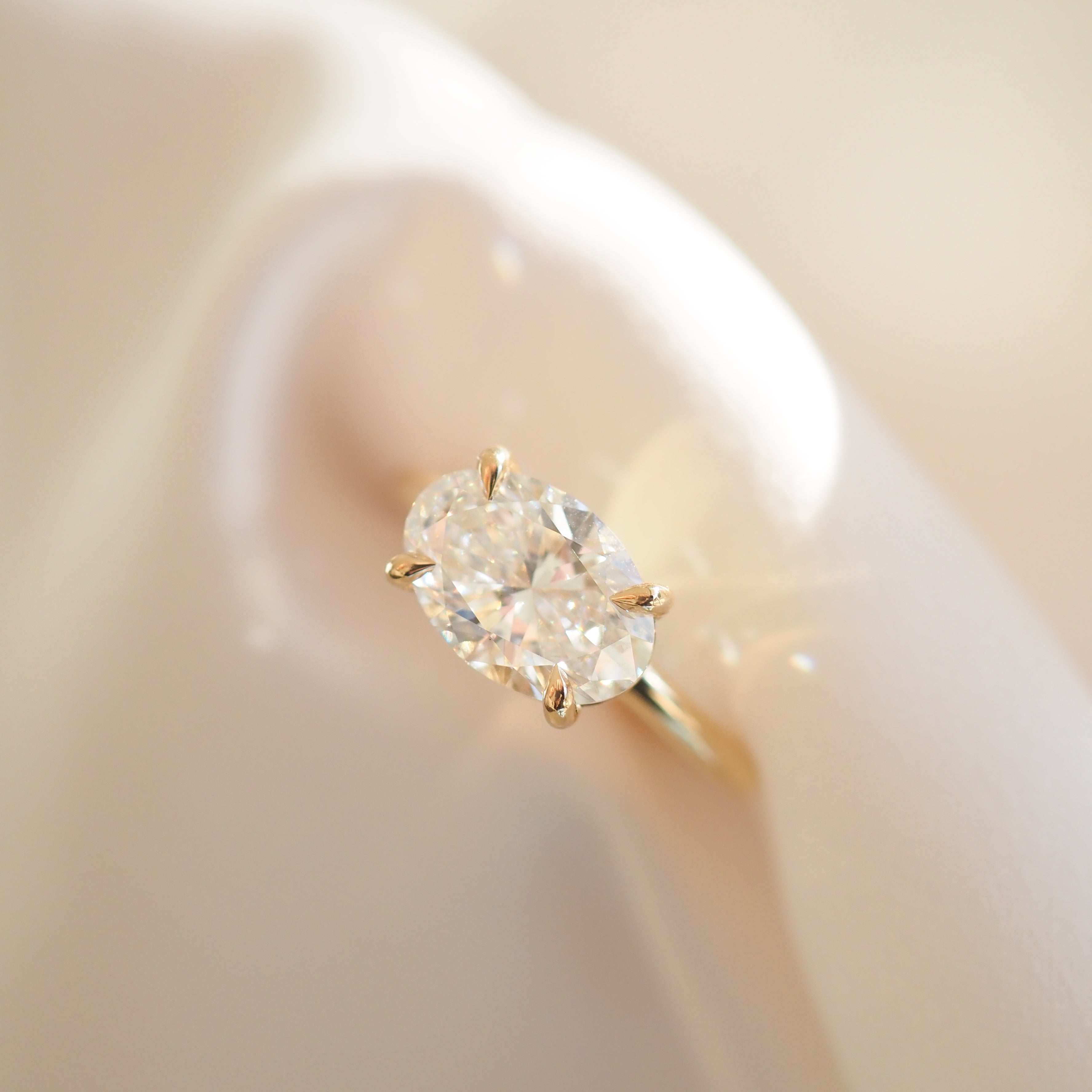 Ayla | East West Oval Solitaire Lab-Grown Diamond Engagement Ring