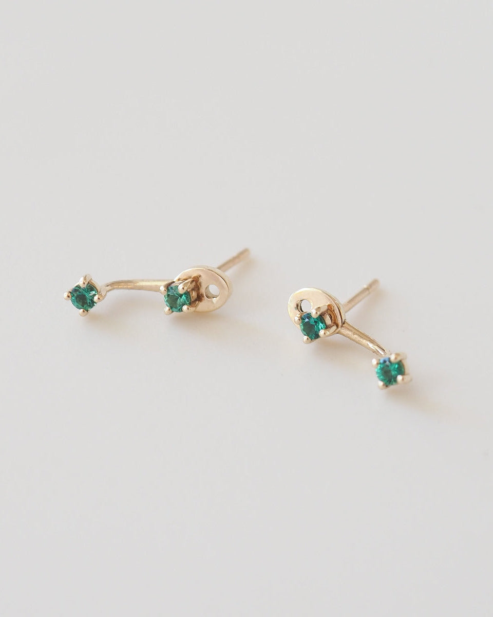 9ct gold birthstone studs with jackets, alexandrite