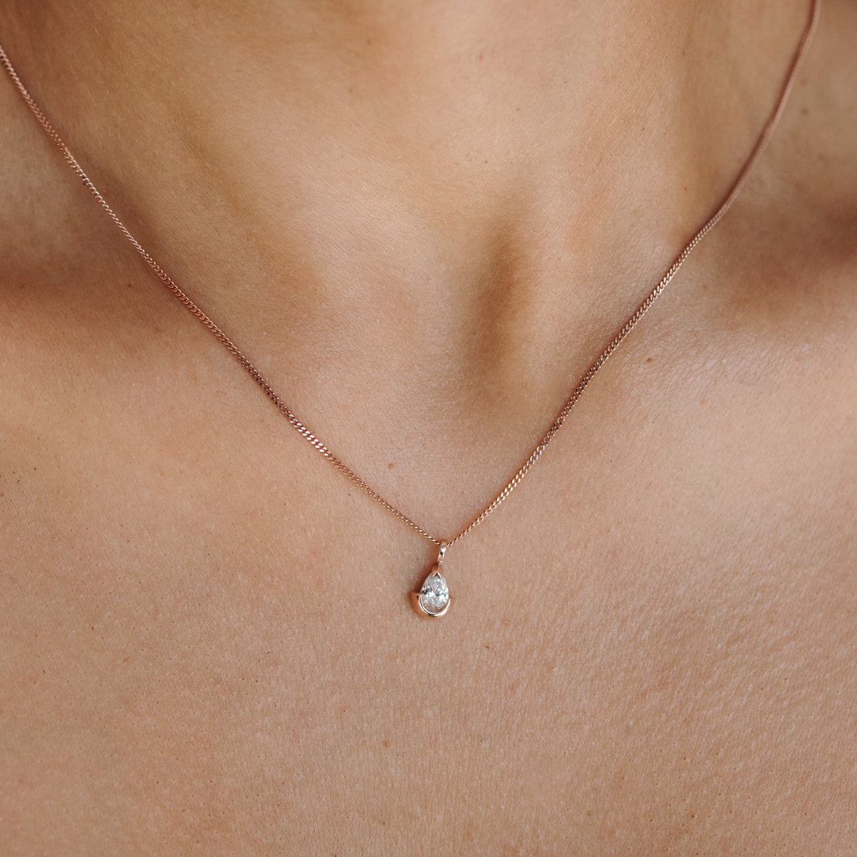 Archive — Floating Pear Necklace | 9ct Rose Gold