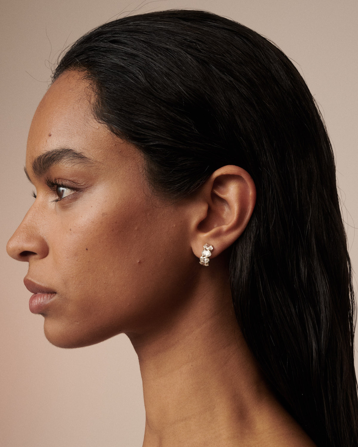 Hoop Side View Camille Hoops | Oval Lab-Grown Diamond Earrings – Kate & Kole