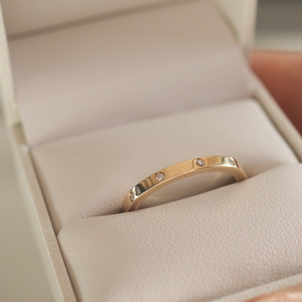 Celestial | Square Flush Set Diamond Wedding Ring | Ready To Wear