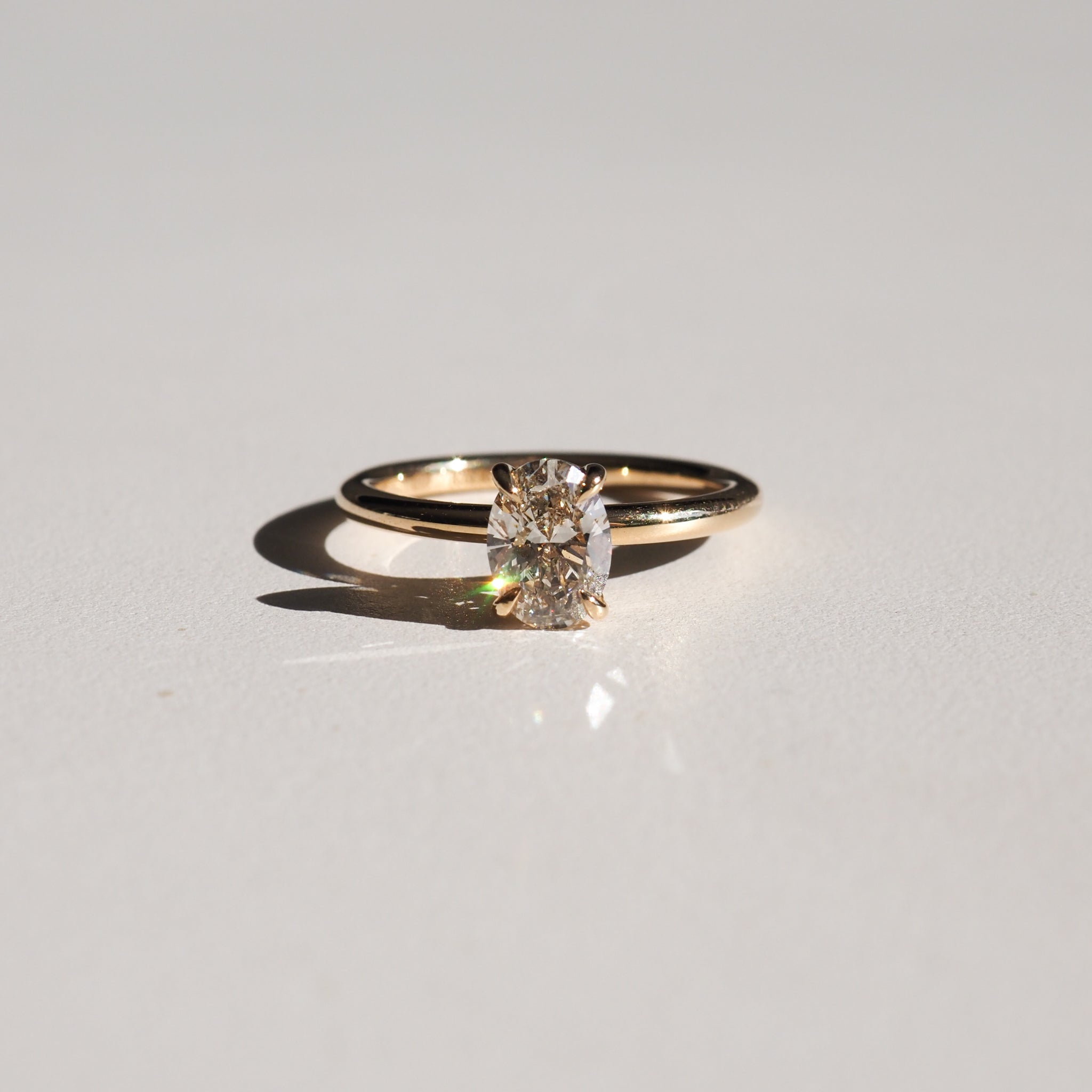 Clara | 0.79ct Oval Diamond Engagement Ring Ready To Wear