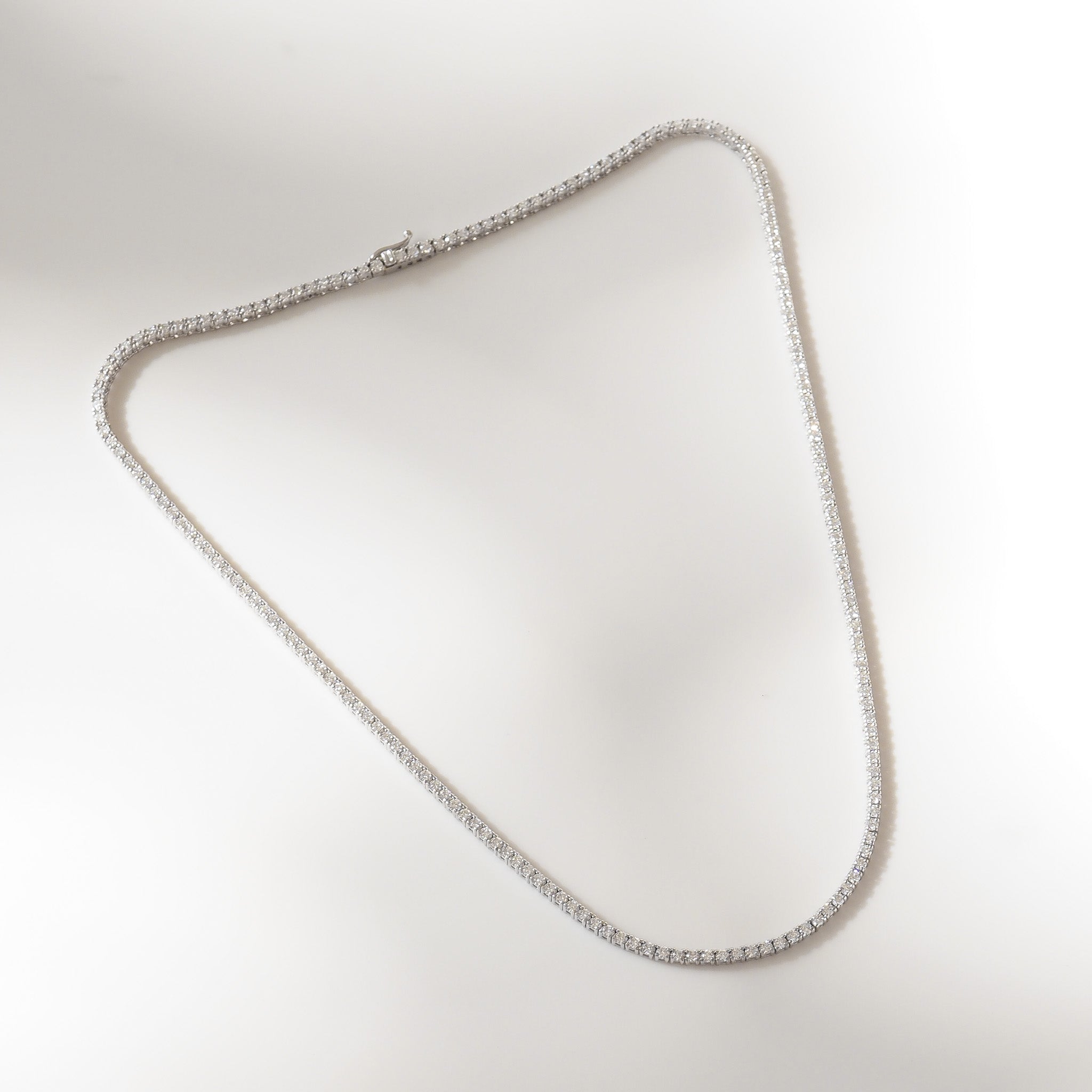 Tennis Necklace | 6.7ct White Gold Lab Grown Diamond Necklace