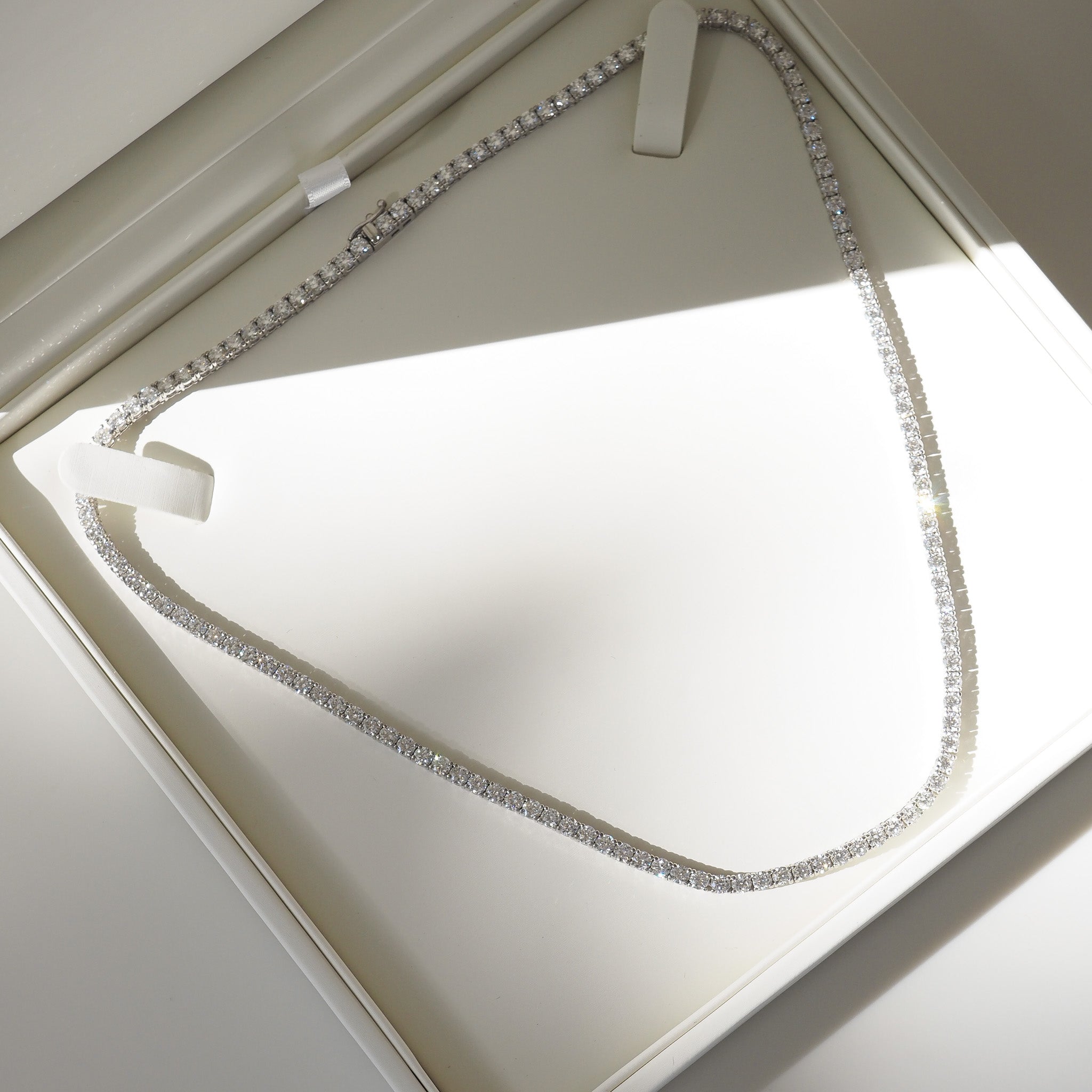 Tennis Necklace | 11ct White Gold Lab Grown Diamond Necklace