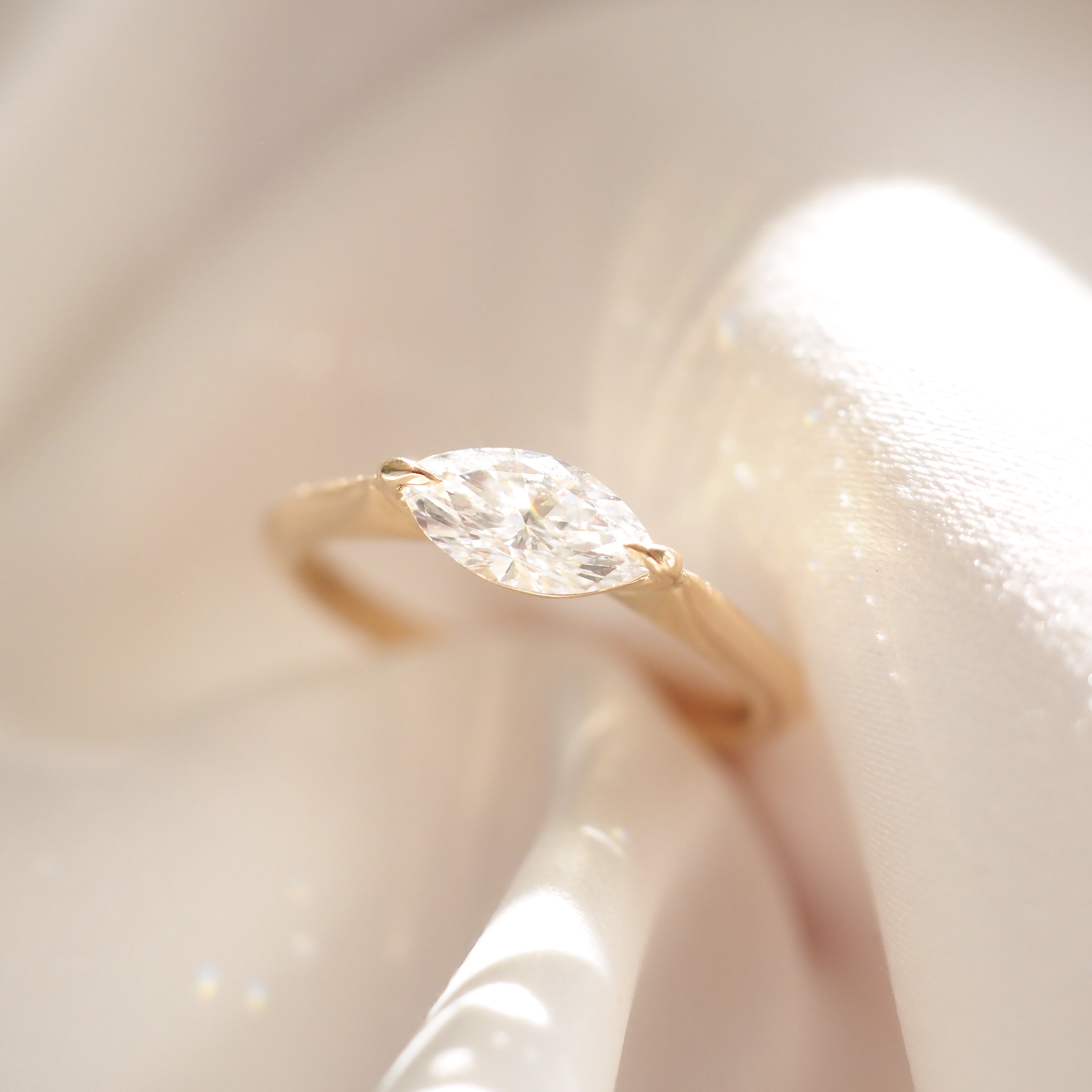 Crescent | 0.6ct East West Marquise Solitaire Lab-Grown Diamond Ring