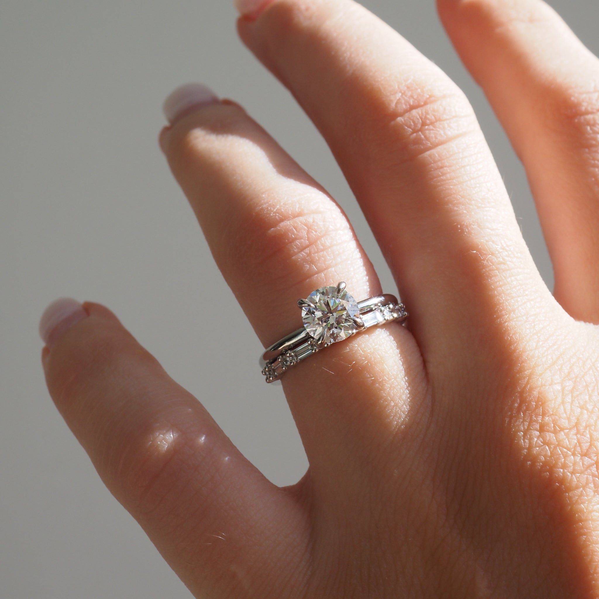 Elodie | Round & Baguette Lab-Grown Diamond Wedding Ring | Ready To Wear