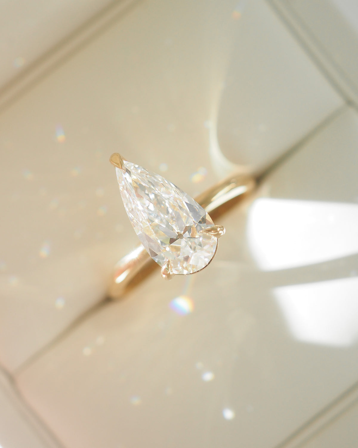Elongated Pear Solitaire | 2.5ct Lab-Grown Diamond Engagement Ring