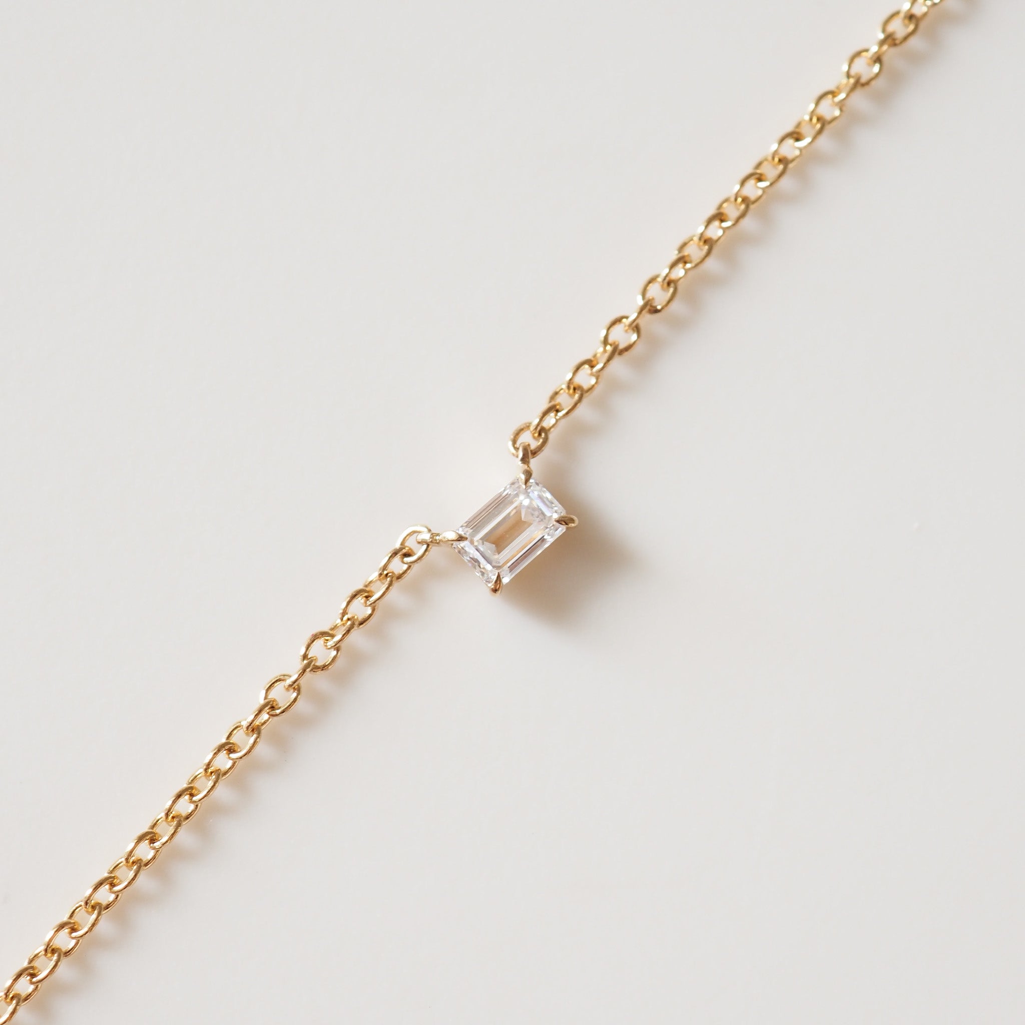 Emerald Diamond Necklace | 0.25ct East-West Emerald Lab-Grown Diamond