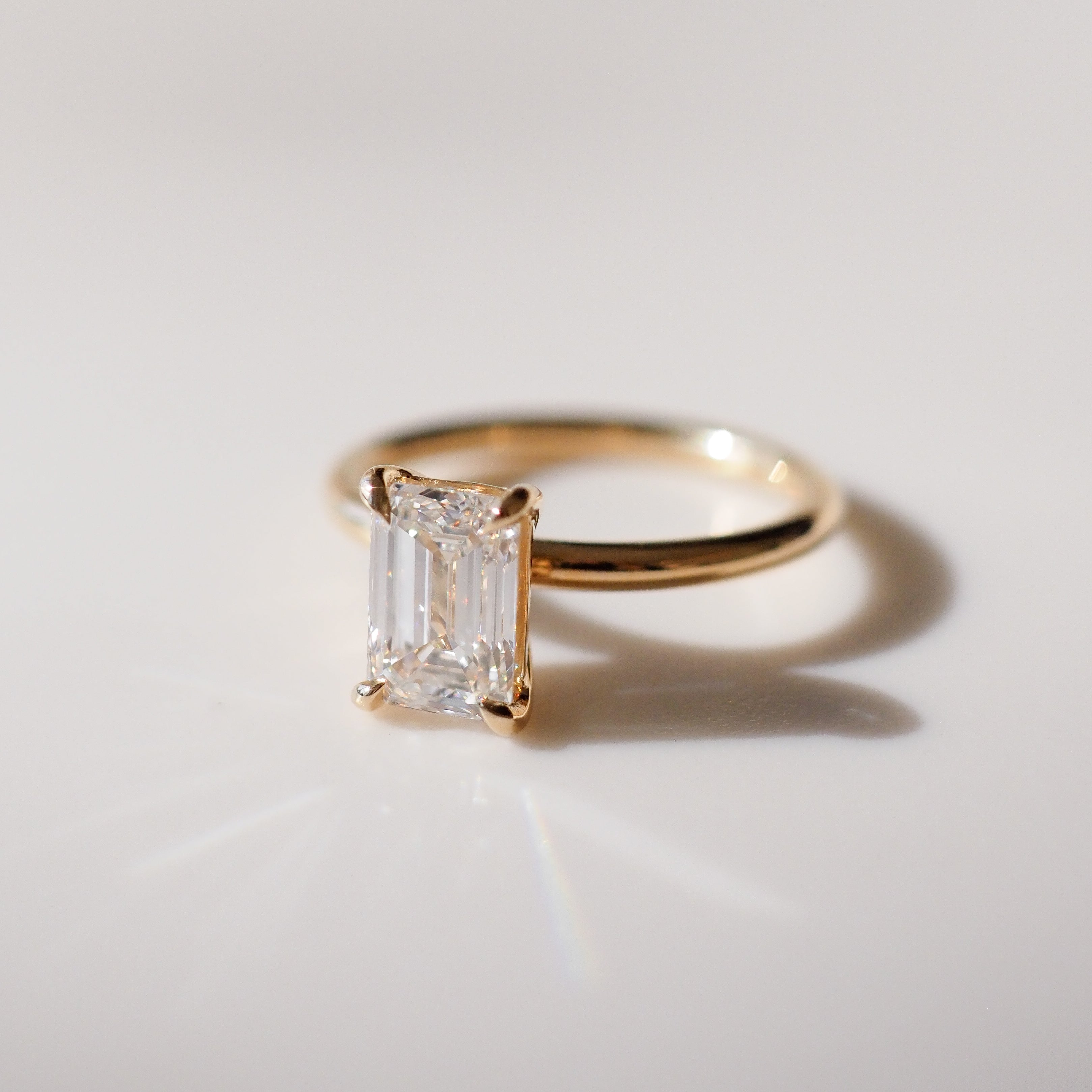 Eva | 1.5ct Emerald Solitaire Lab-Grown Diamond Engagement Ring